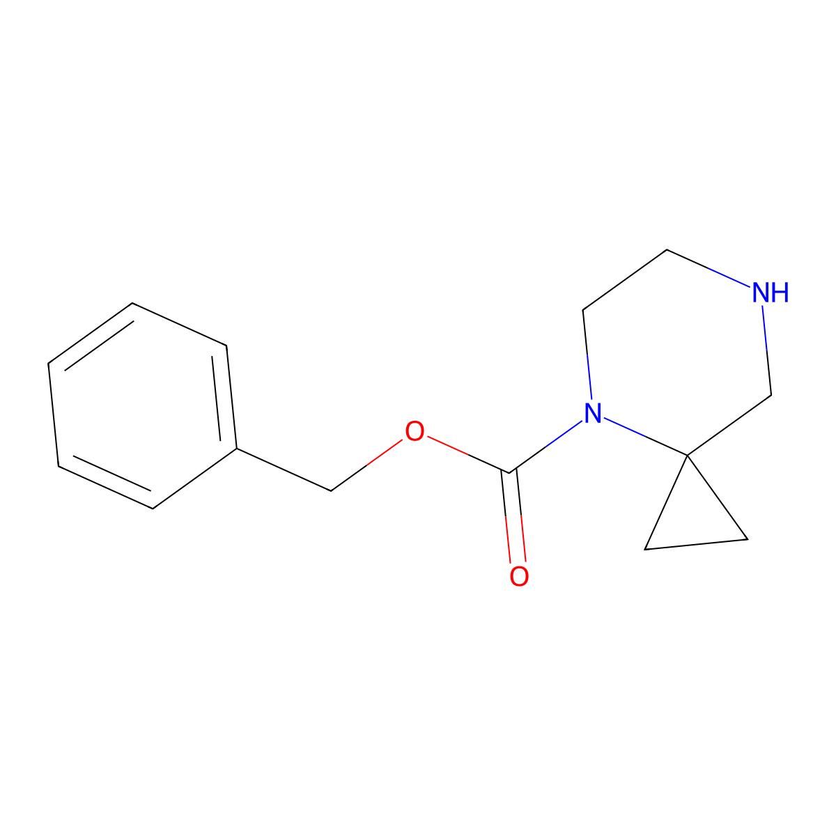Benzyl 4,7-diazaspiro[2.5]octane-4-carboxylate molecular structure, CAS 787564-07-2