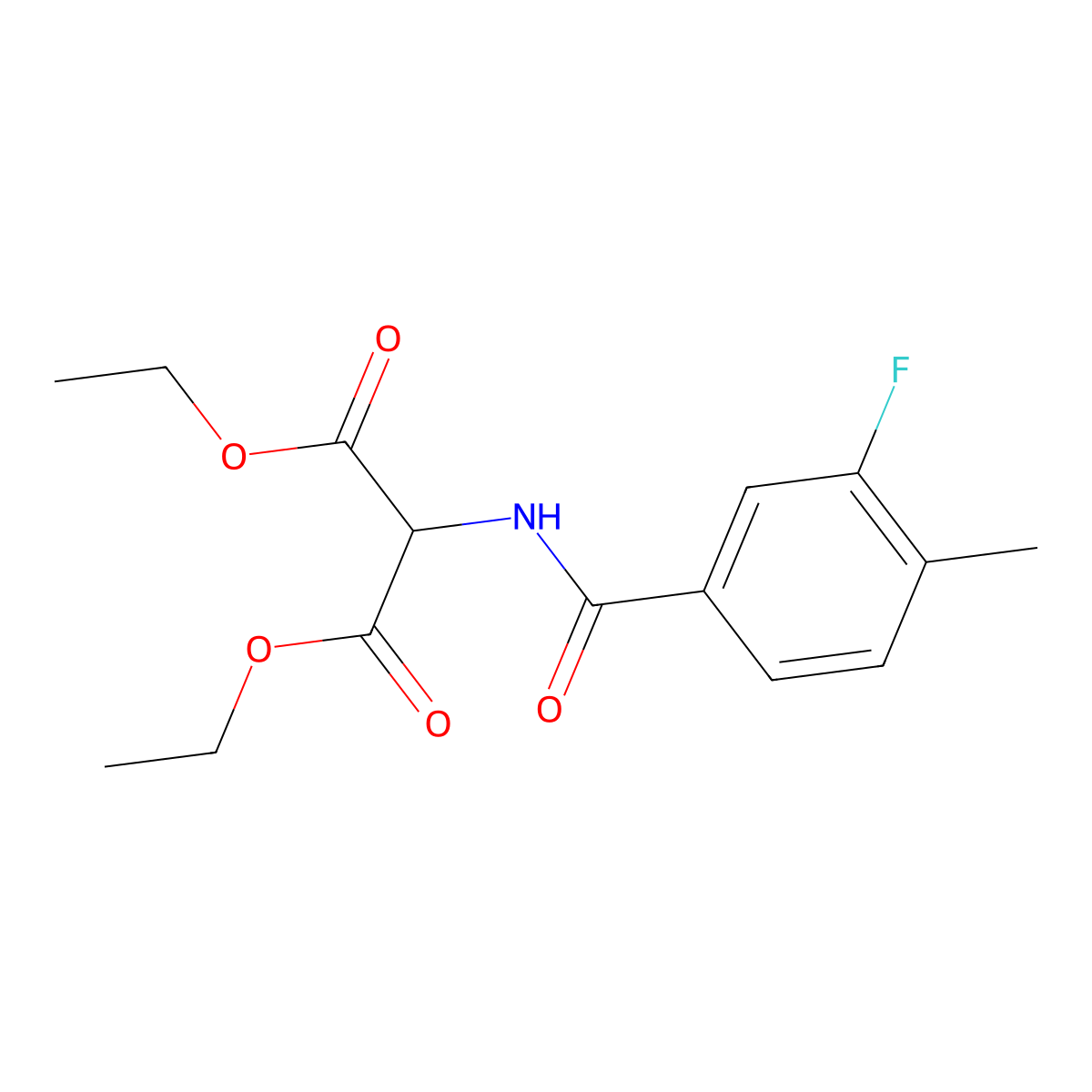 Diethyl (3-fluoro-4-methylbenzoyl)aminomalonate molecular structure, CAS 787564-10-7