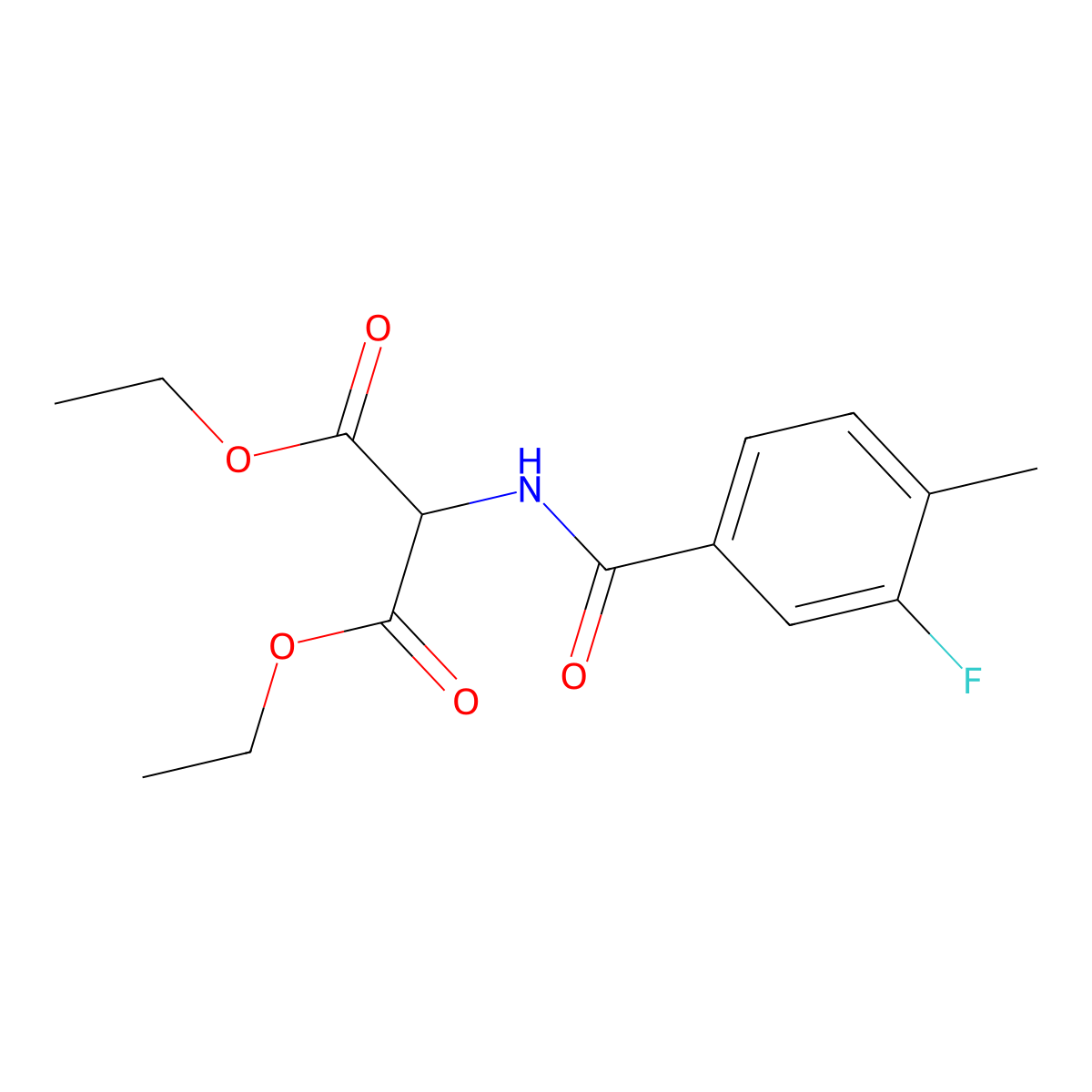 Diethyl (3-fluoro-4-methylbenzoyl)aminomalonate molecular structure, CAS 787564-10-7