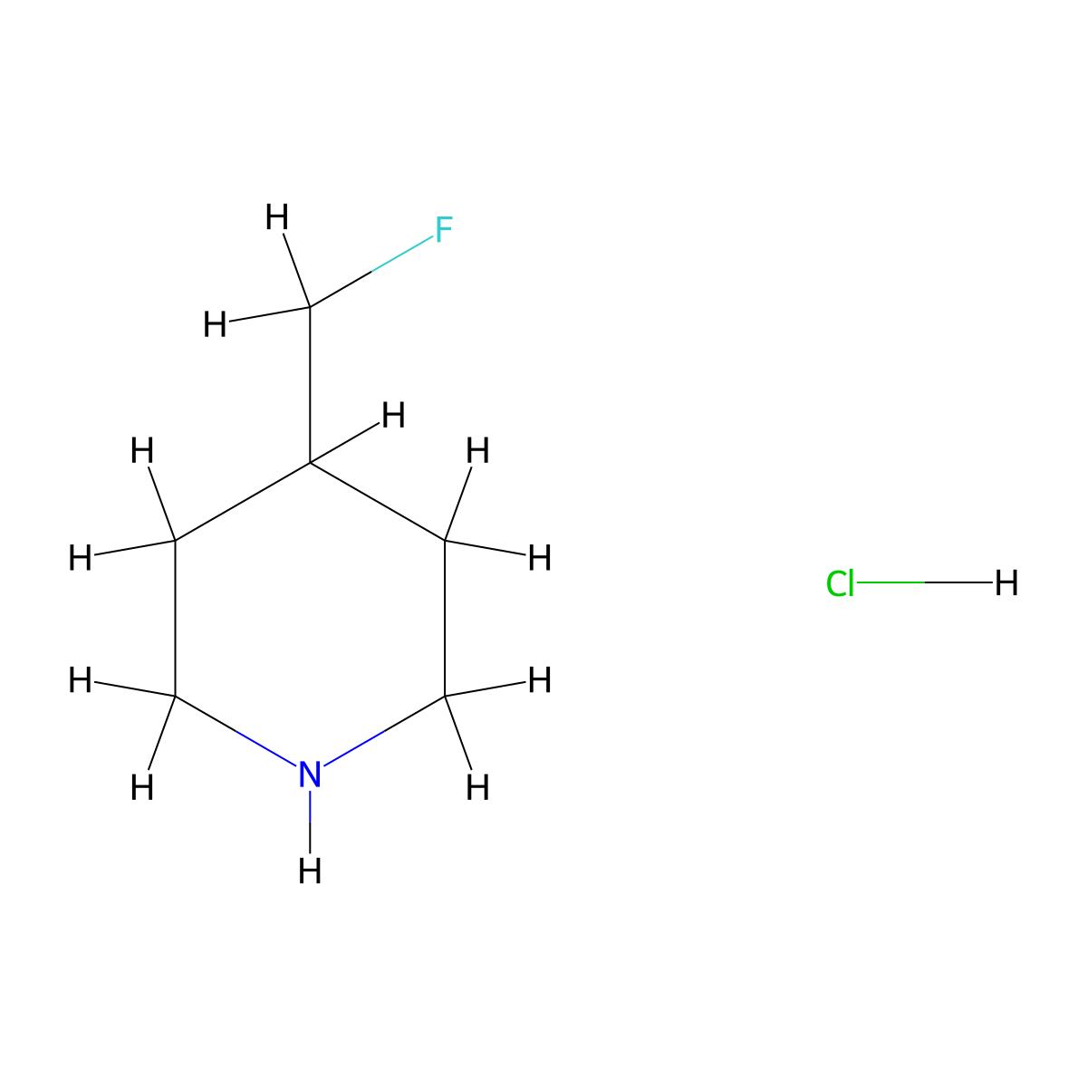 4-(Fluoromethyl)piperidine hydrochloride molecular structure, CAS 787564-27-6