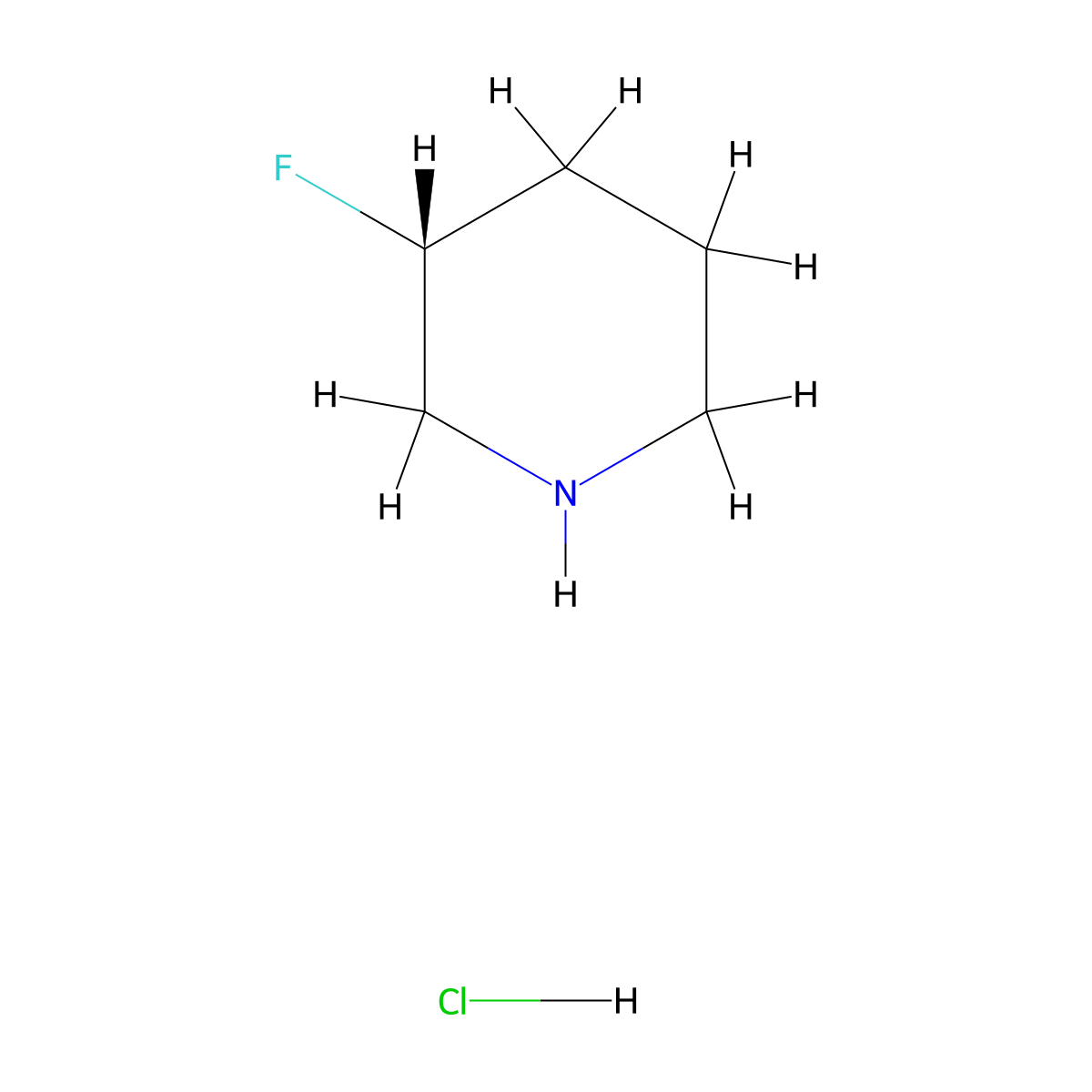 (3R)-3-fluoropiperidine hydrochloride molecular structure, CAS 787564-37-8