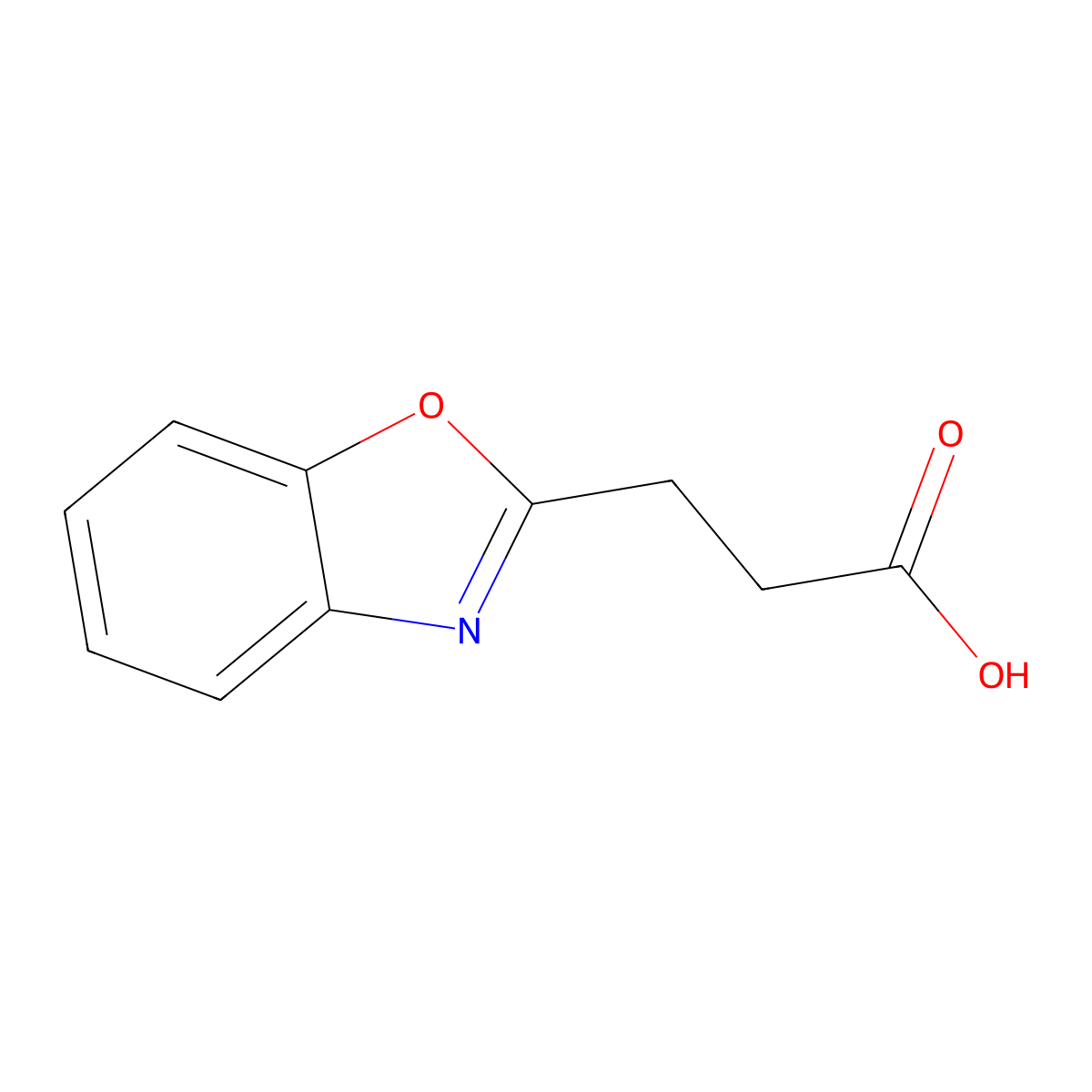 3-(1,3-Benzoxazol-2-yl)propanoic acid molecular structure, CAS 78757-00-3