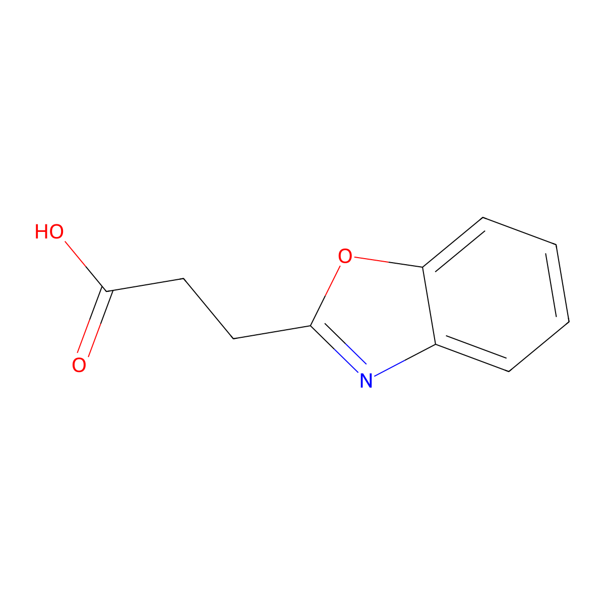 3-(1,3-Benzoxazol-2-yl)propanoic acid molecular structure, CAS 78757-00-3
