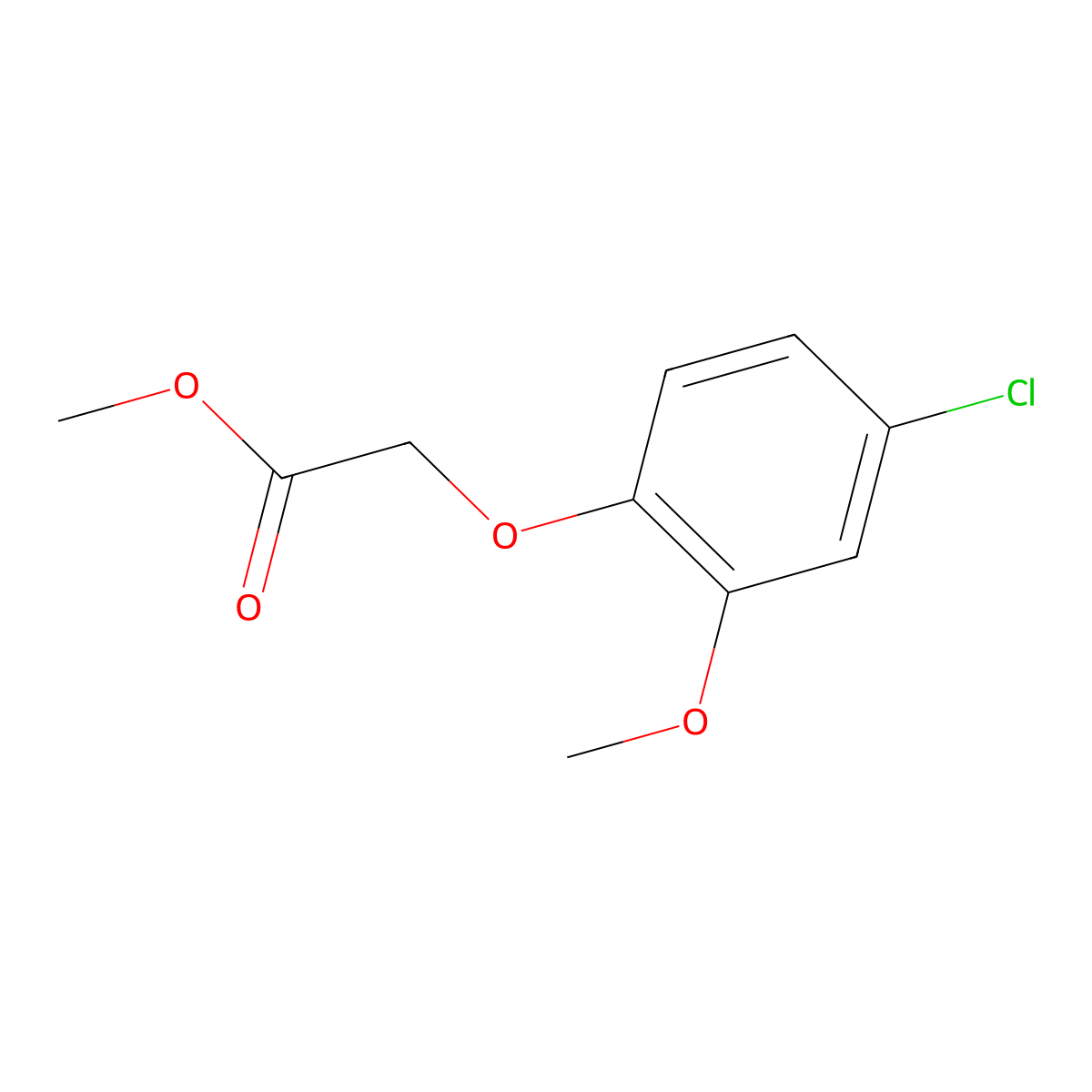 Methyl 2-(4-chloro-2-methoxyphenoxy)acetate molecular structure, CAS 787575-66-0