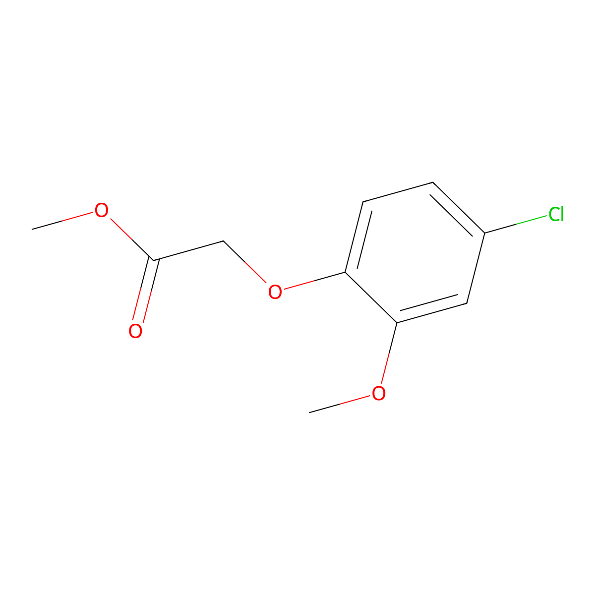 Methyl 2-(4-chloro-2-methoxyphenoxy)acetate molecular structure, CAS 787575-66-0