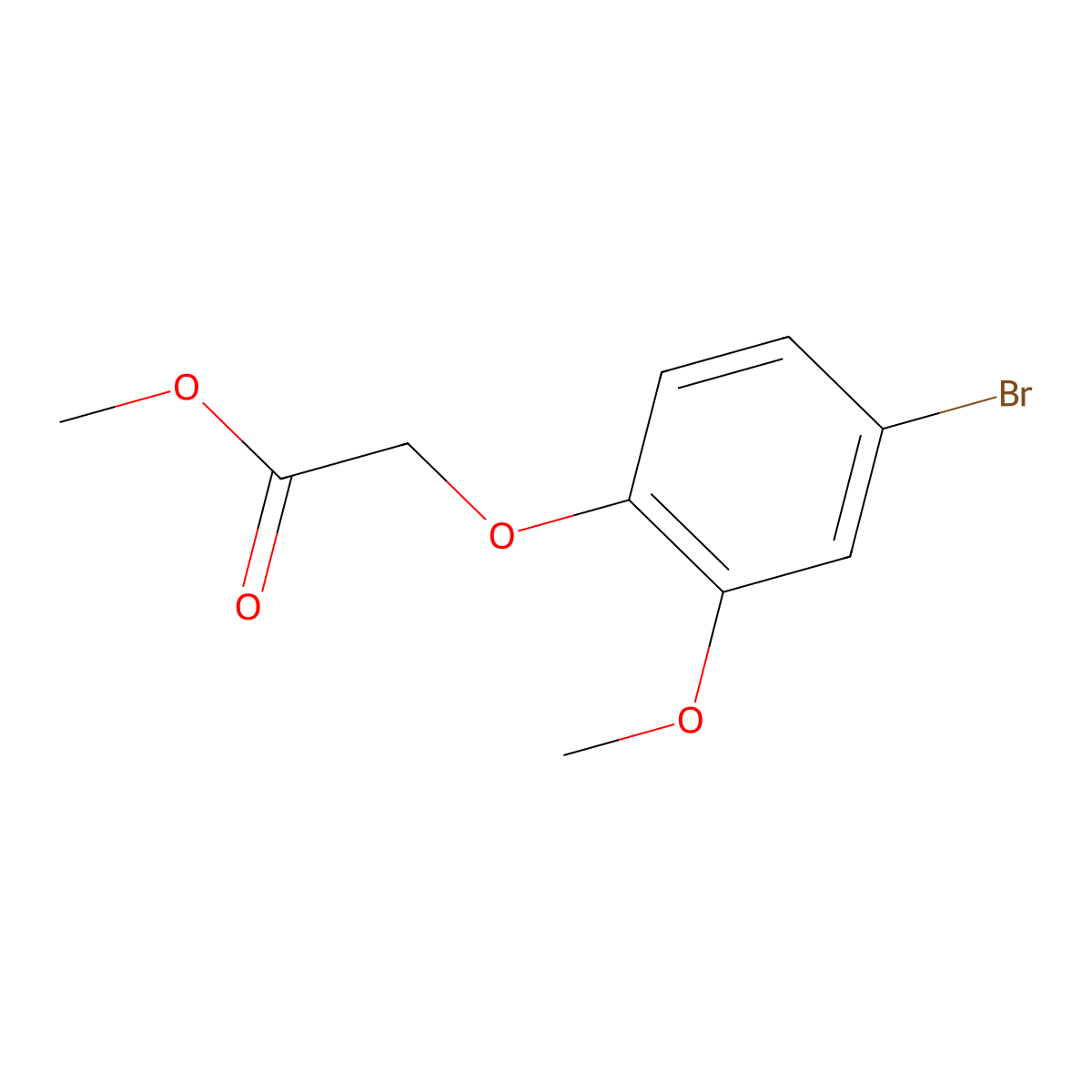 Methyl 2-(4-bromo-2-methoxyphenoxy)acetate molecular structure, CAS 787575-70-6