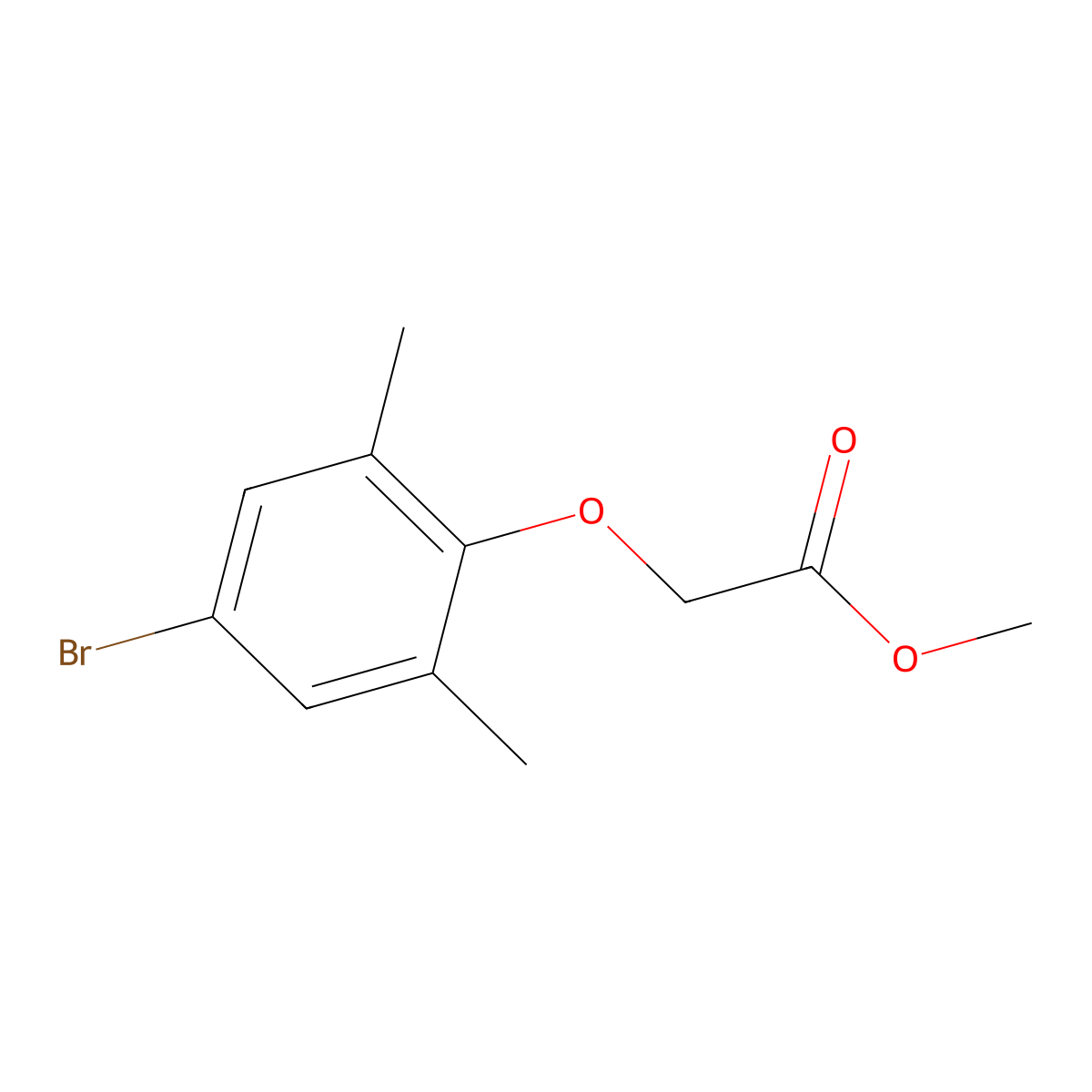 Methyl 2-(4-bromo-2,6-dimethylphenoxy)acetate molecular structure, CAS 787575-78-4