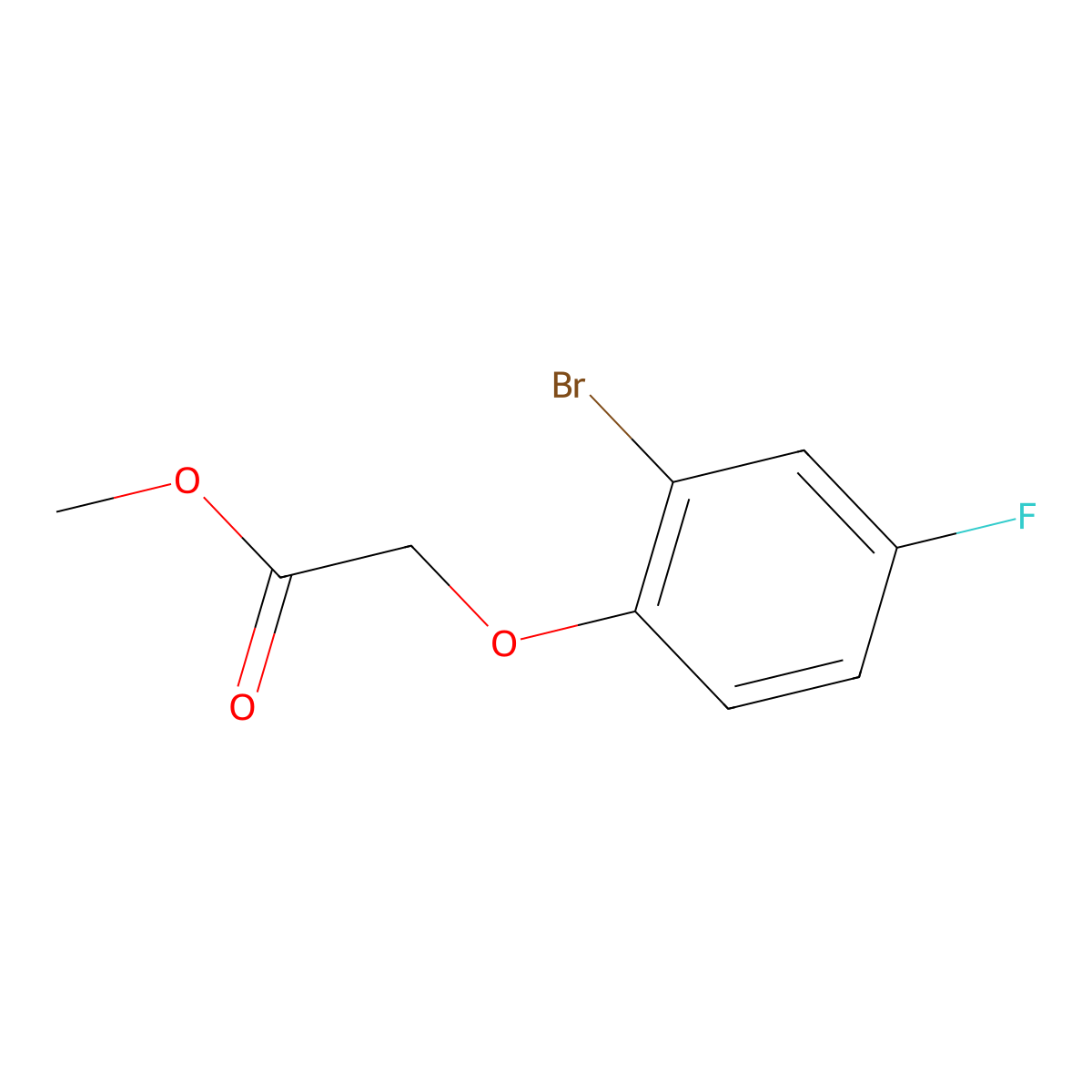 Methyl 2-(2-bromo-4-fluorophenoxy)acetate molecular structure, CAS 787576-55-0