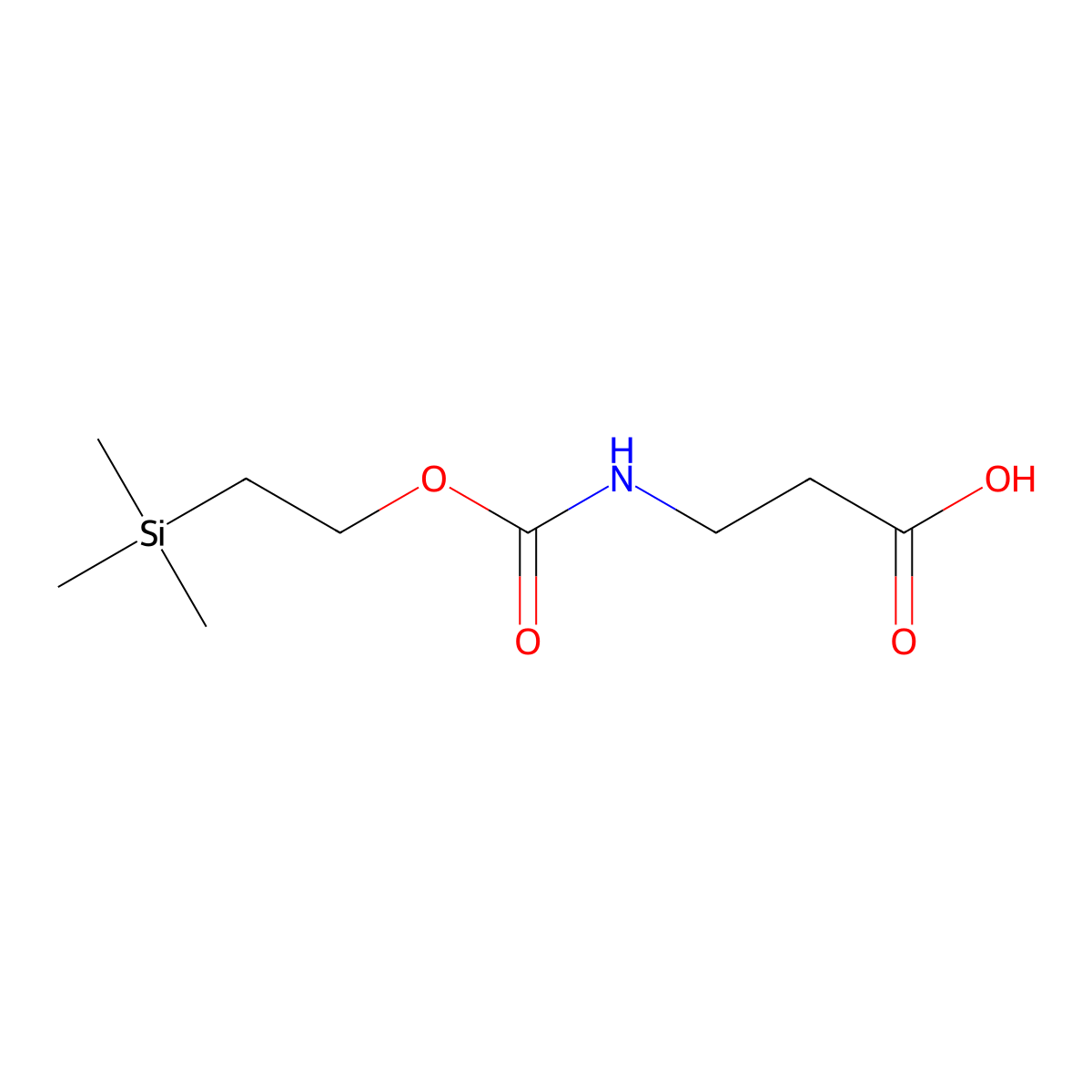 3-(((2-(Trimethylsilyl)ethoxy)carbonyl)amino)propanoic acid molecular structure, CAS 787581-28-6