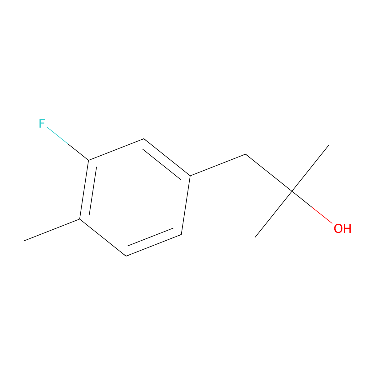 1-(3-Fluoro-4-methylphenyl)-2-methylpropan-2-ol molecular structure, CAS 787585-30-2