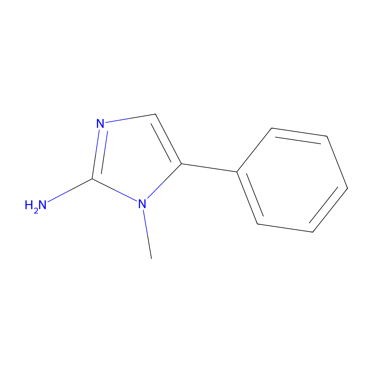 1-Methyl-5-phenyl-imidazol-2-amine molecular structure, CAS 787586-80-5