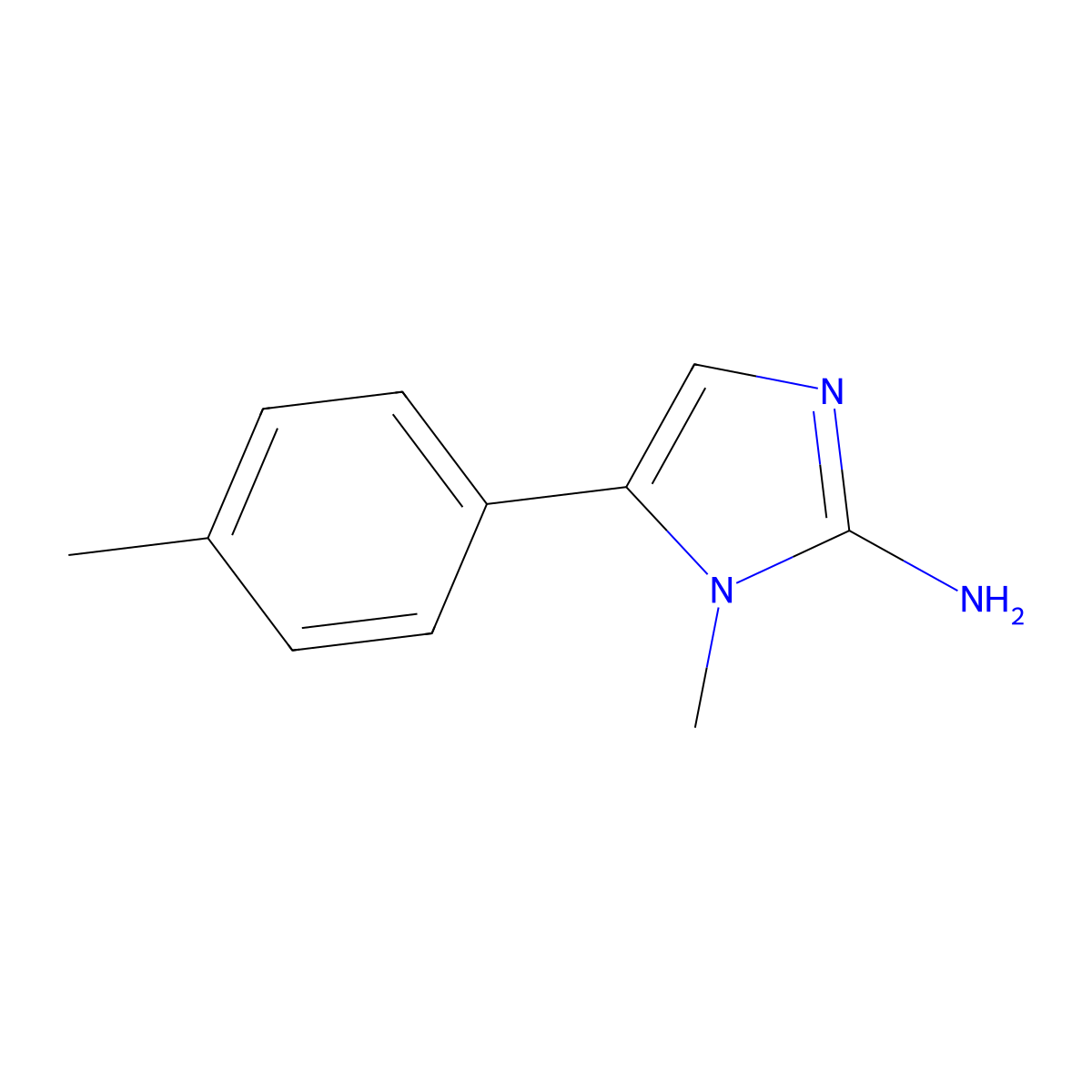 1-Methyl-5-(4-methylphenyl)imidazol-2-amine molecular structure, CAS 787586-81-6