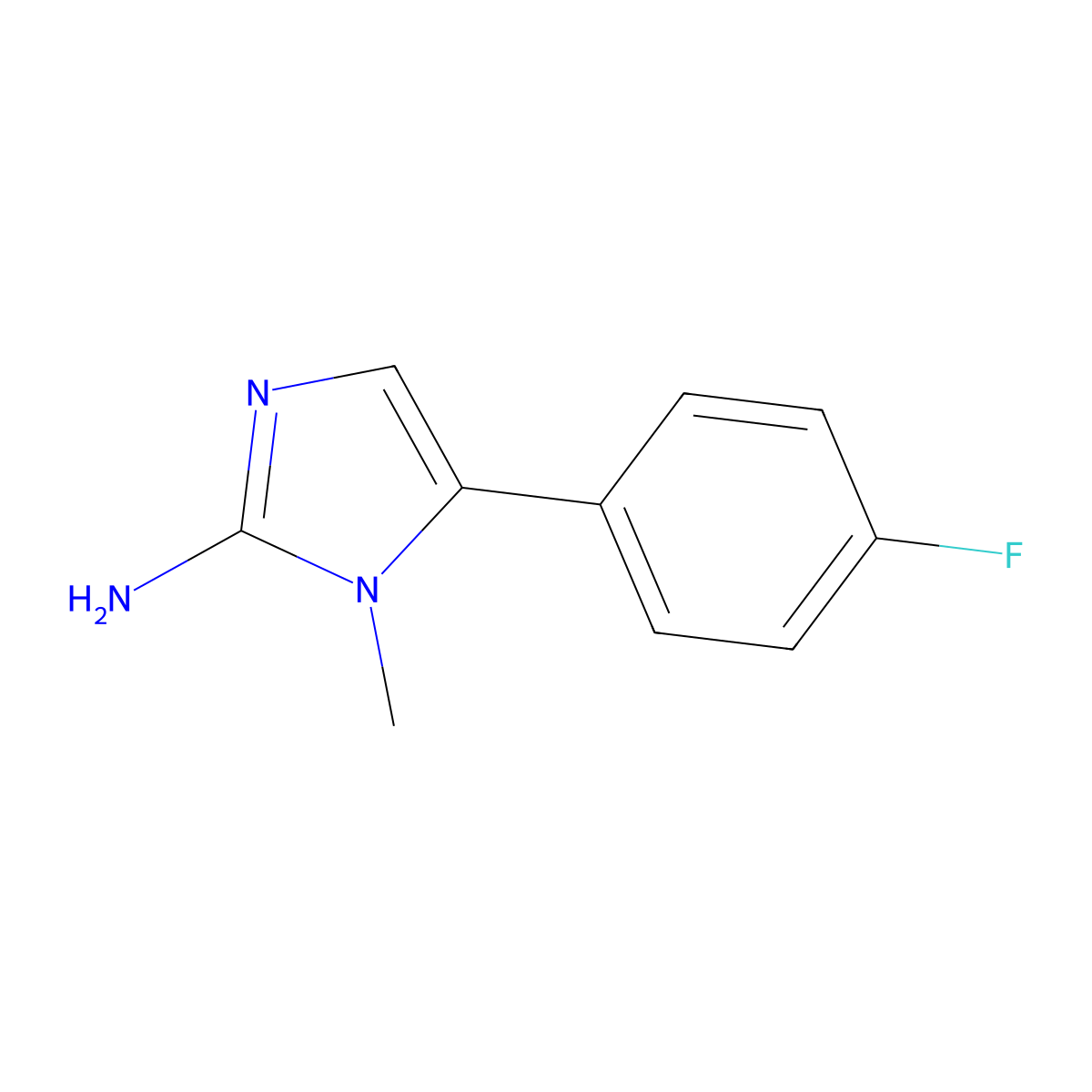 5-(4-fluorophenyl)-1-methyl-1H-imidazol-2-amine molecular structure, CAS 787586-82-7
