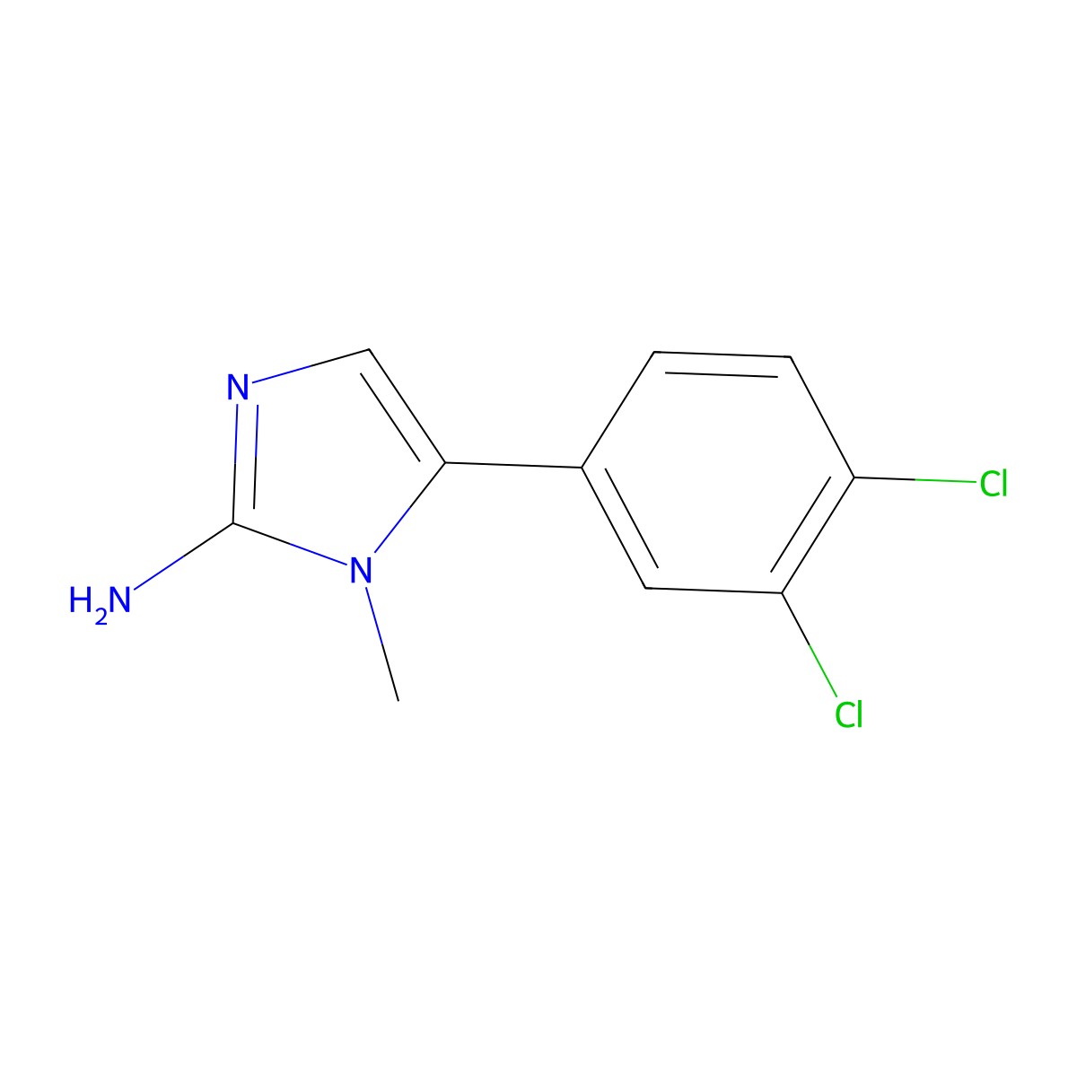 5-(3,4-Dichlorophenyl)-1-methyl-1H-imidazol-2-amine molecular structure, CAS 787586-83-8