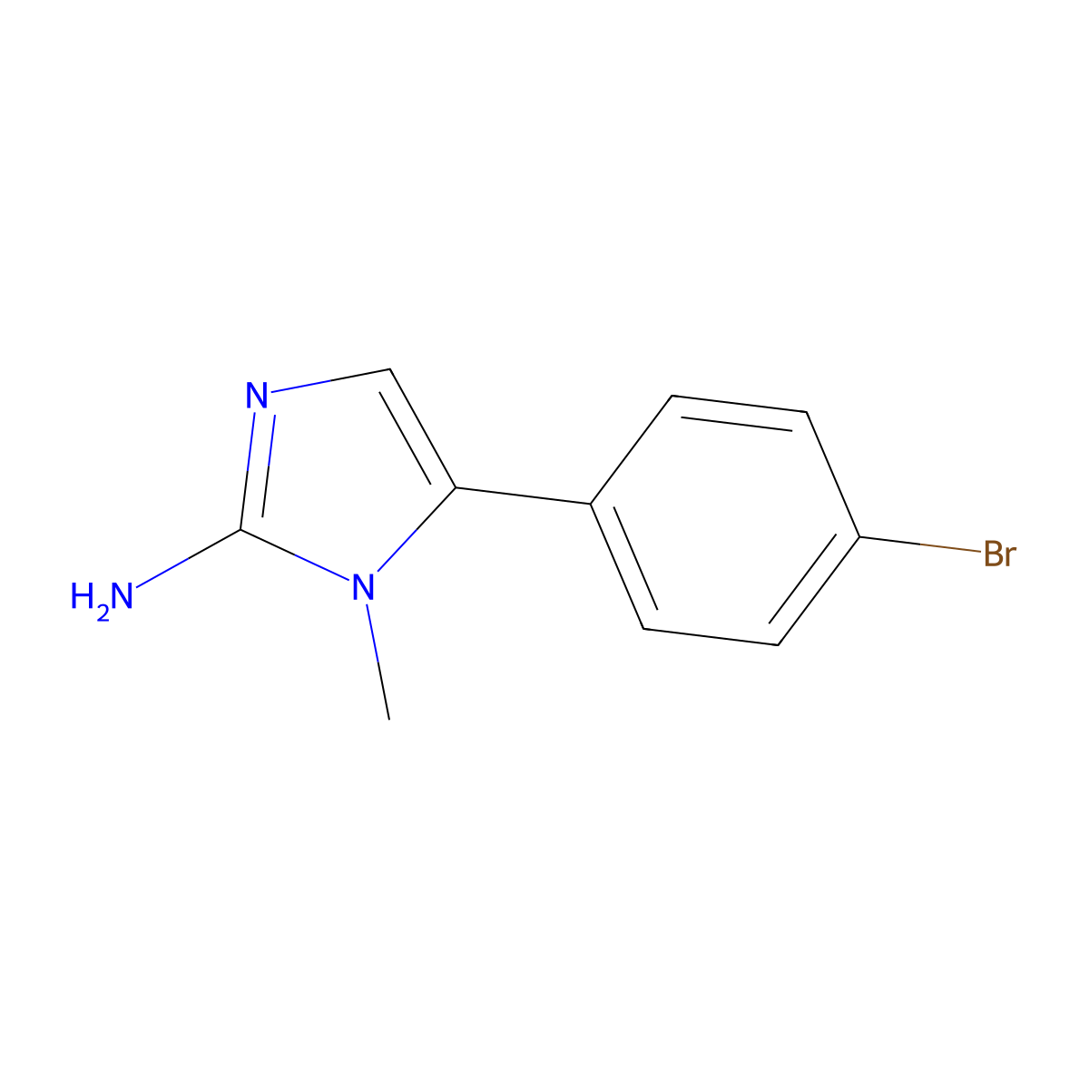 5-(4-Bromophenyl)-1-methyl-1H-imidazol-2-amine molecular structure, CAS 787586-84-9