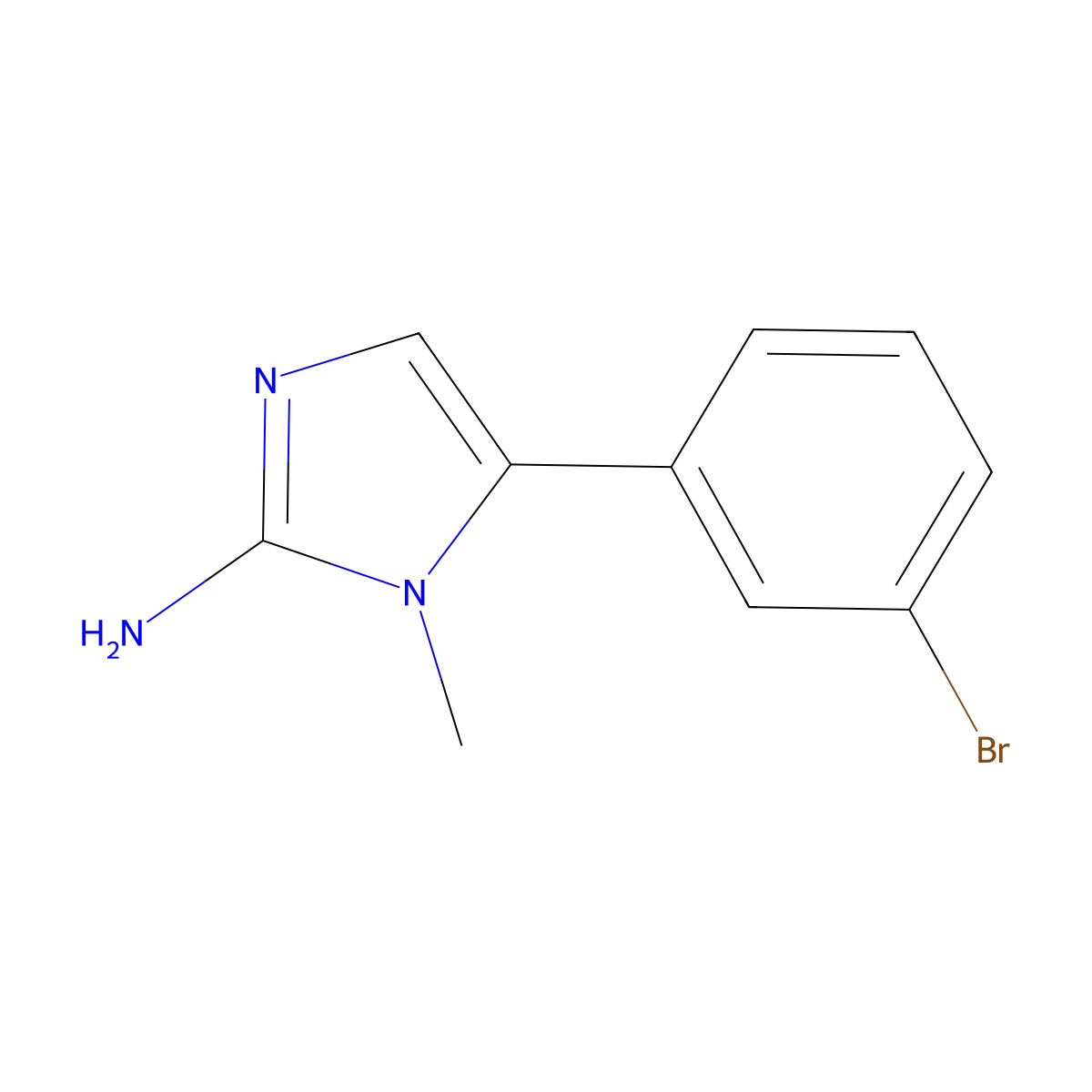 5-(3-Bromophenyl)-1-methylimidazole-2-ylamine molecular structure, CAS 787586-85-0