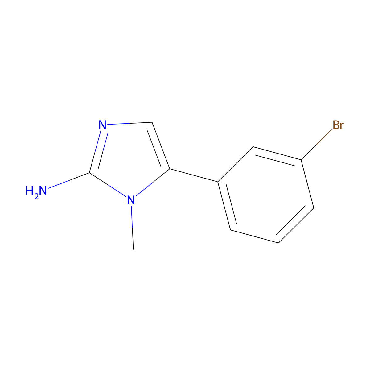 5-(3-Bromophenyl)-1-methylimidazole-2-ylamine molecular structure, CAS 787586-85-0