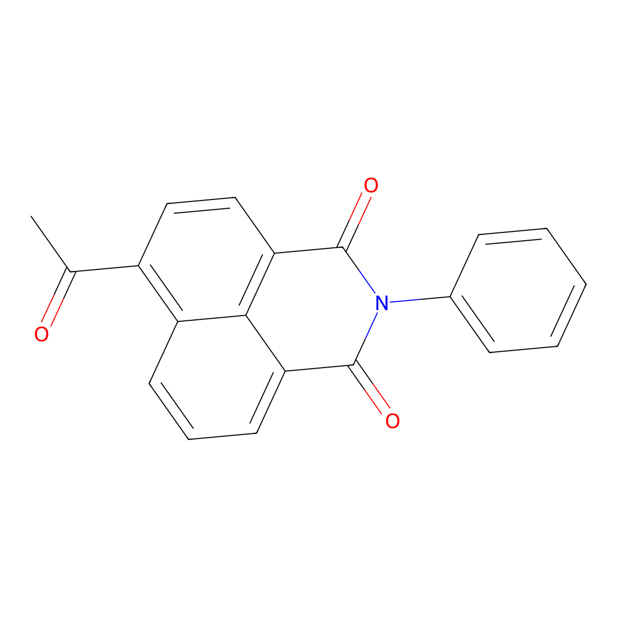 6-acetyl-2-phenyl-1H-benzo[de]isoquinoline-1,3(2H)-dione molecular structure, CAS 78759-60-1