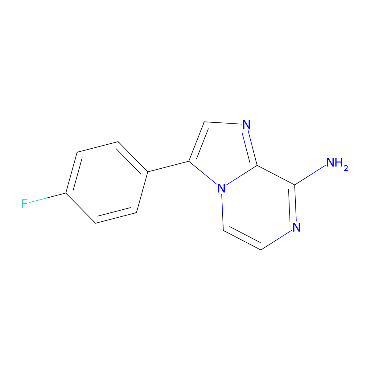 Imidazo[1,2-a]pyrazin-8-amine, 3-(4-fluorophenyl)- molecular structure, CAS 787590-74-3