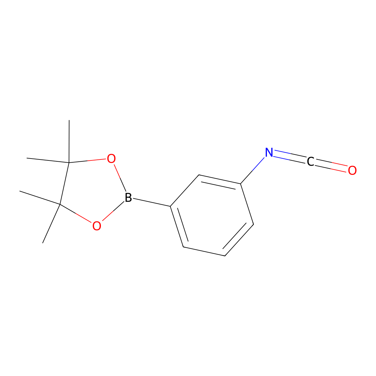 2-(3-Isocyanatophenyl)-4,4,5,5-tetramethyl-1,3,2-dioxaborolane molecular structure, CAS 787591-43-9