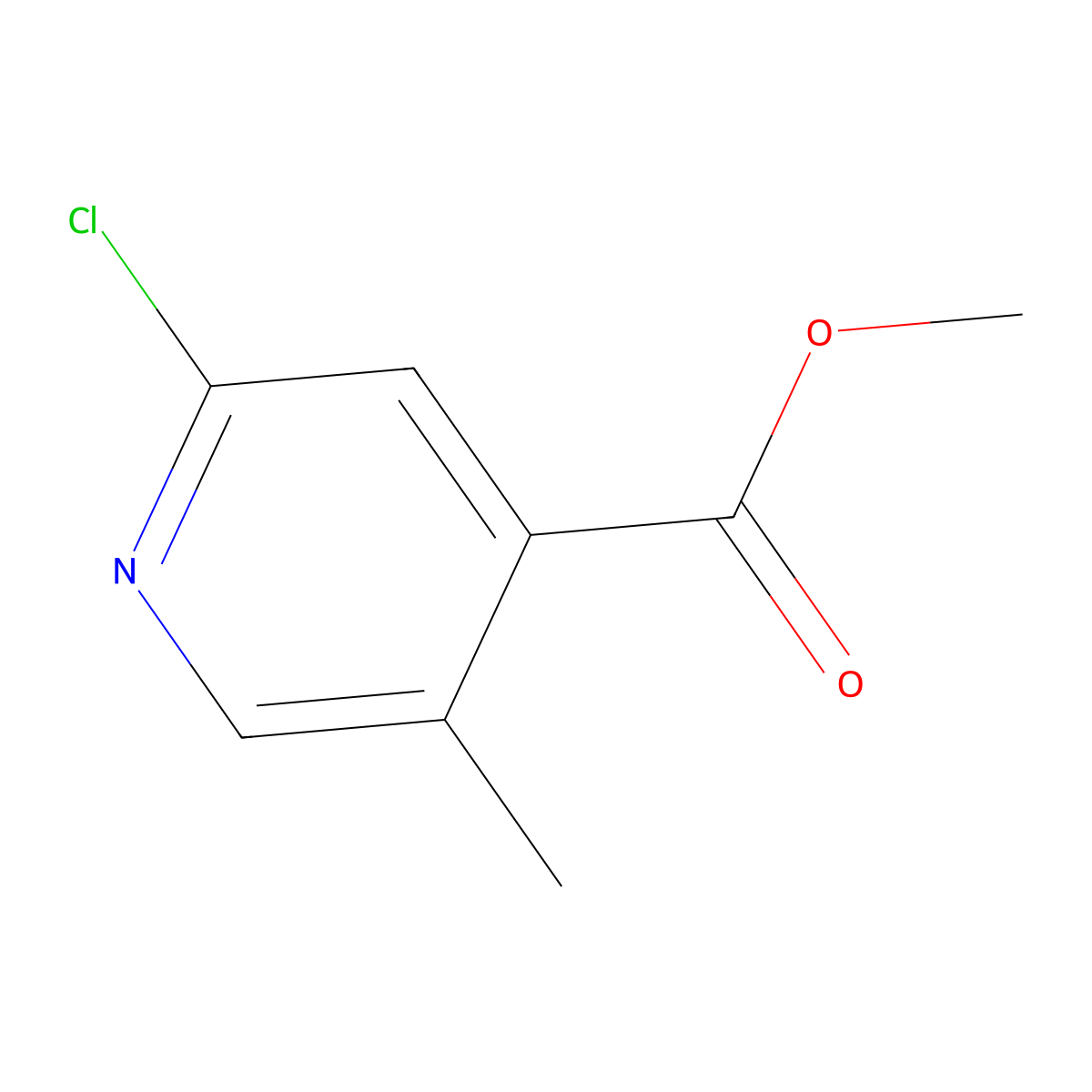 Methyl 2-chloro-5-methylisonicotinate molecular structure, CAS 787596-43-4