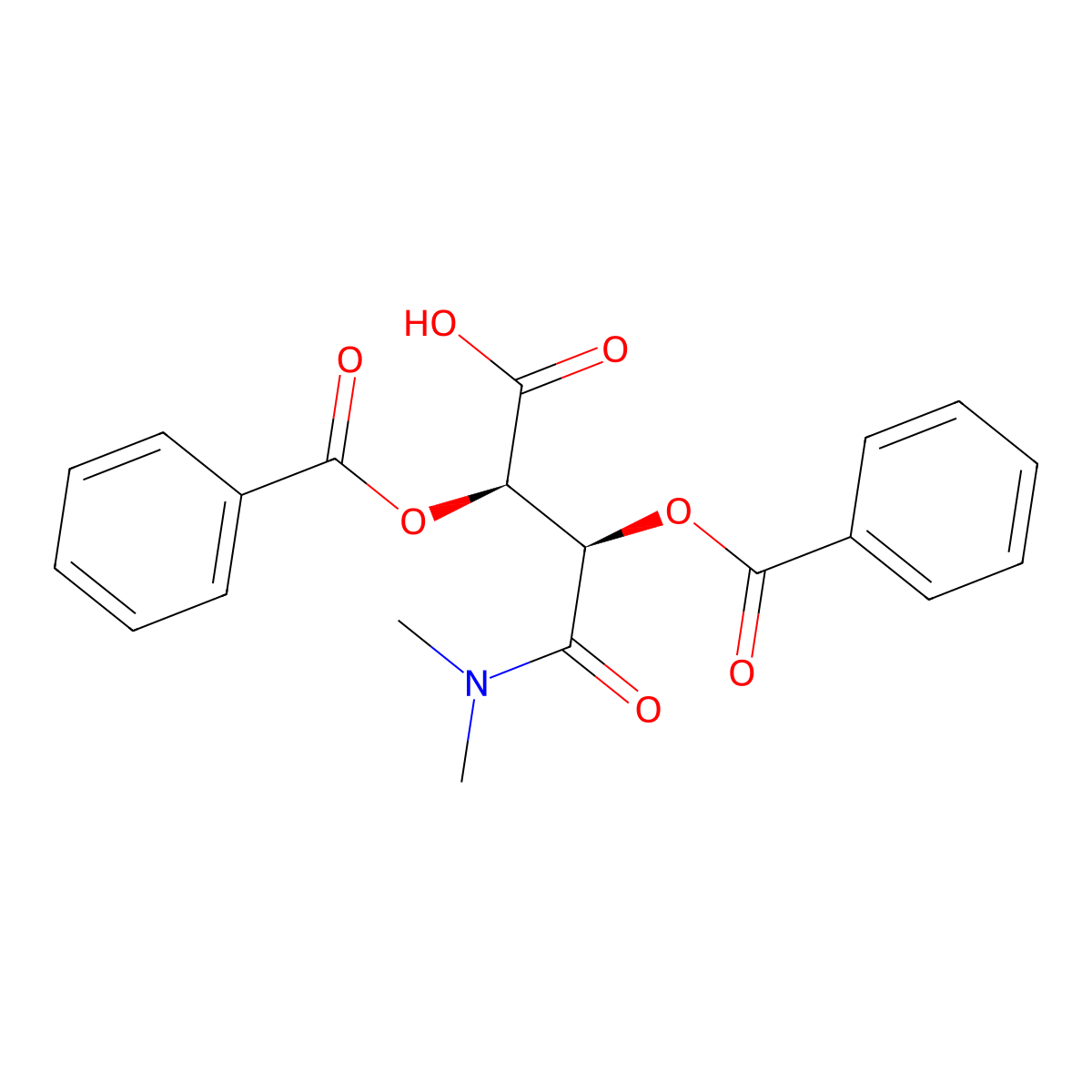 (2R,3R)-2,3-Bis(benzoyloxy)-4-(dimethylamino)-4-oxobutanoic acid molecular structure, CAS 78761-37-2