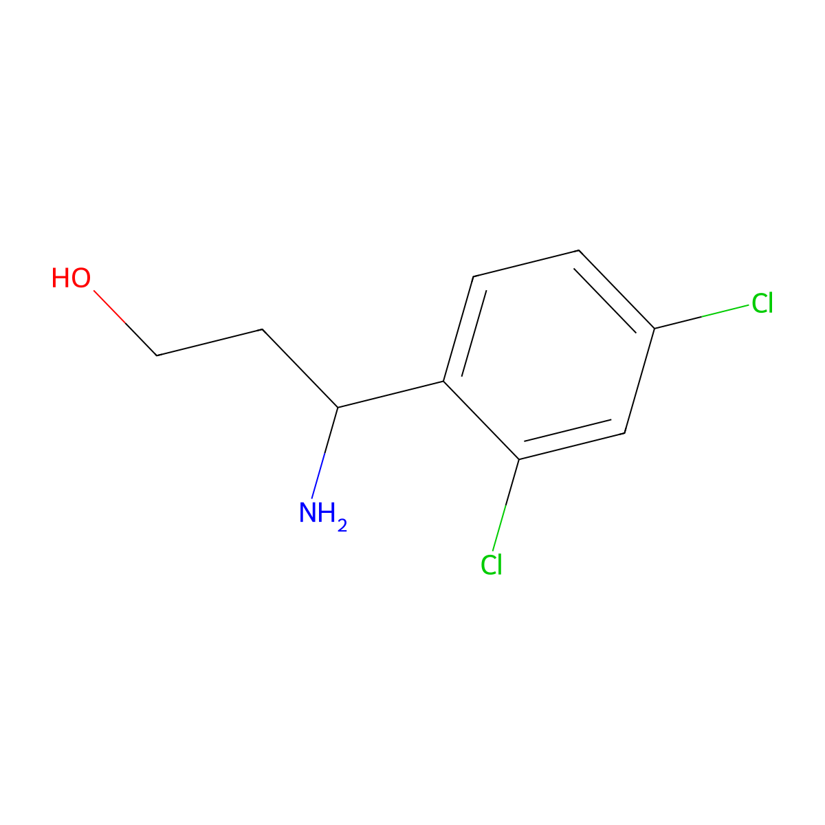 3-Amino-3-(2,4-dichloro-phenyl)-propan-1-ol molecular structure, CAS 787615-23-0