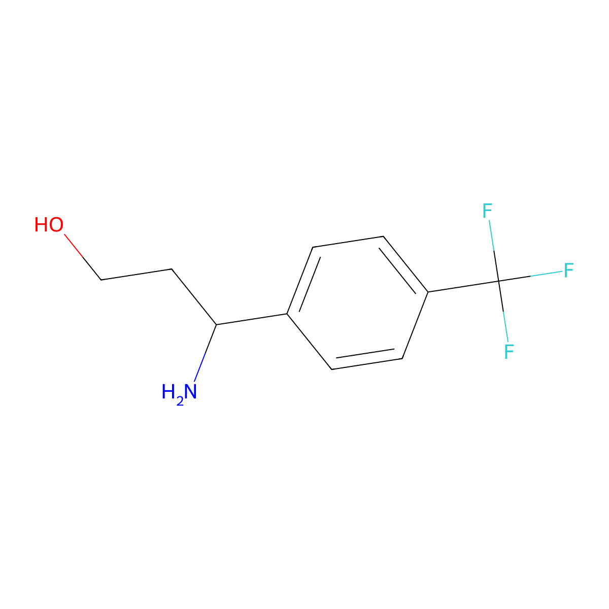 3-Amino-3-(4-(trifluoromethyl)phenyl)propan-1-ol molecular structure, CAS 787615-24-1