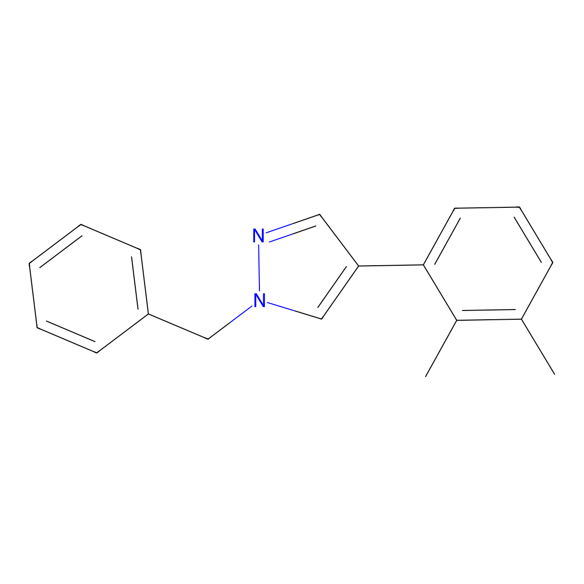 1-Benzyl-4-(2,3-dimethylphenyl)-1H-pyrazole molecular structure, CAS 787618-47-7