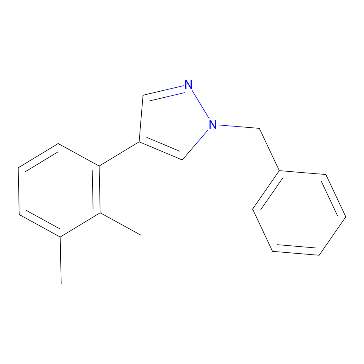 1-Benzyl-4-(2,3-dimethylphenyl)-1H-pyrazole molecular structure, CAS 787618-47-7