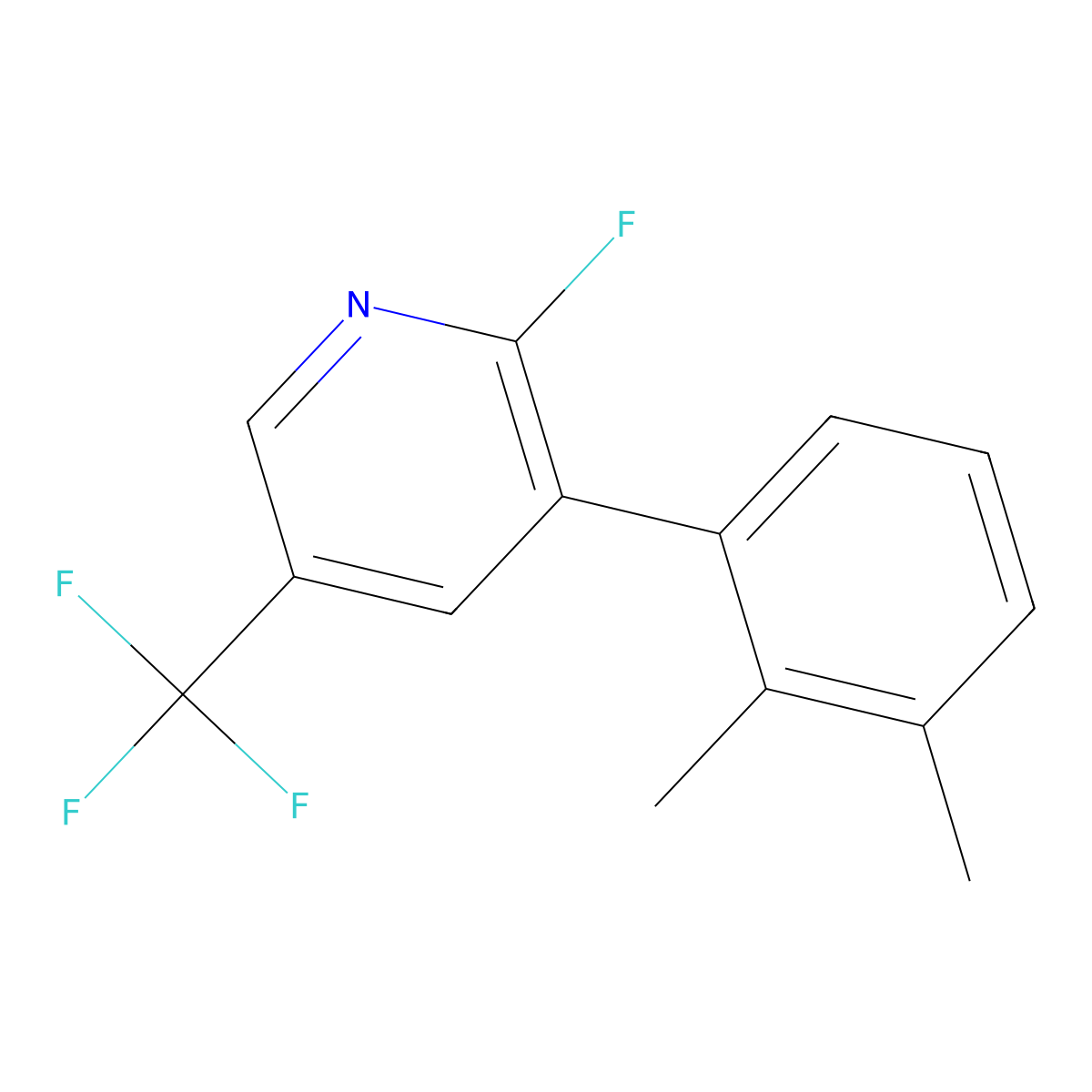 3-(2,3-Dimethylphenyl)-2-fluoro-5-(trifluoromethyl)pyridine molecular structure, CAS 787618-49-9