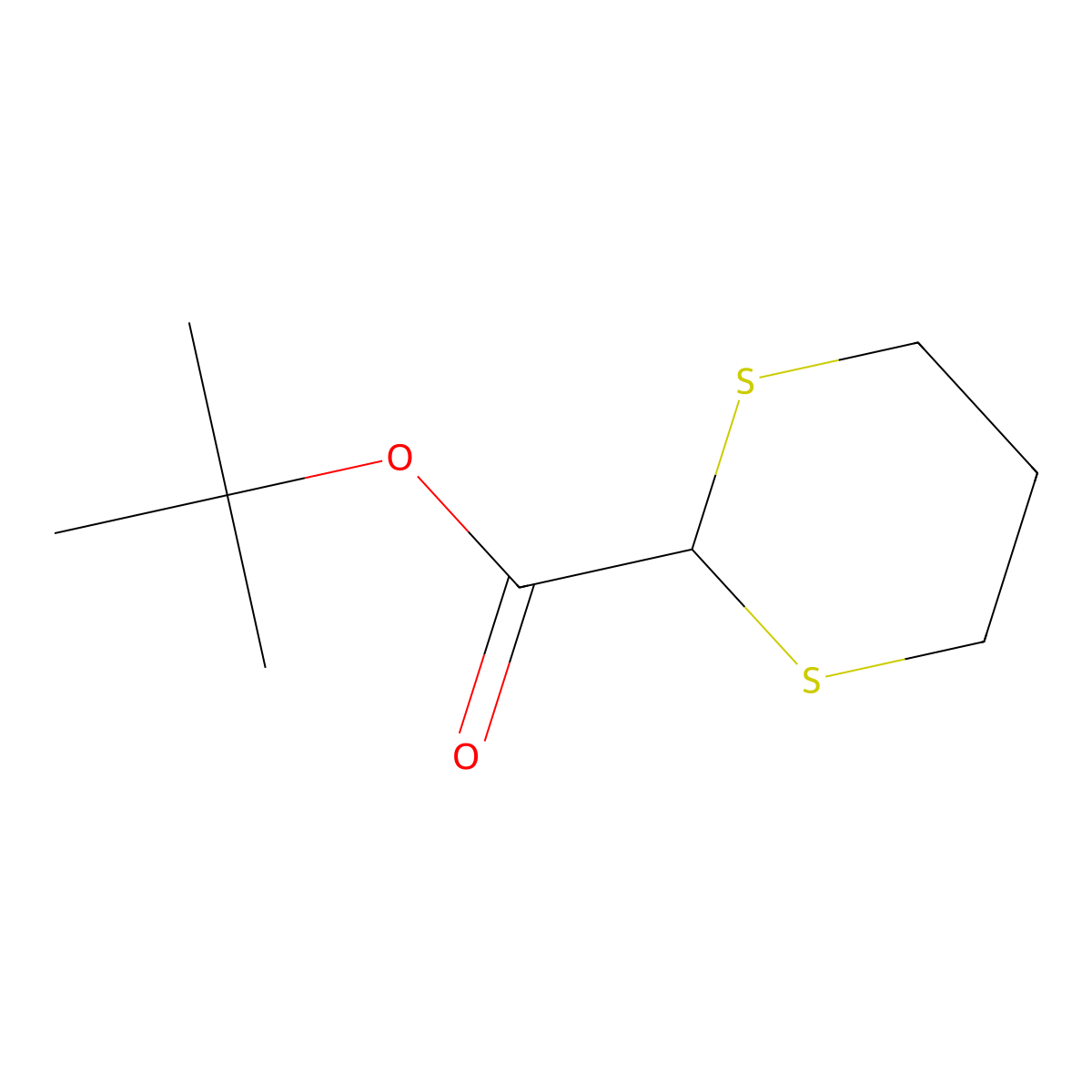 Tert-butyl 1,3-dithiane-2-carboxylate molecular structure, CAS 78762-56-8