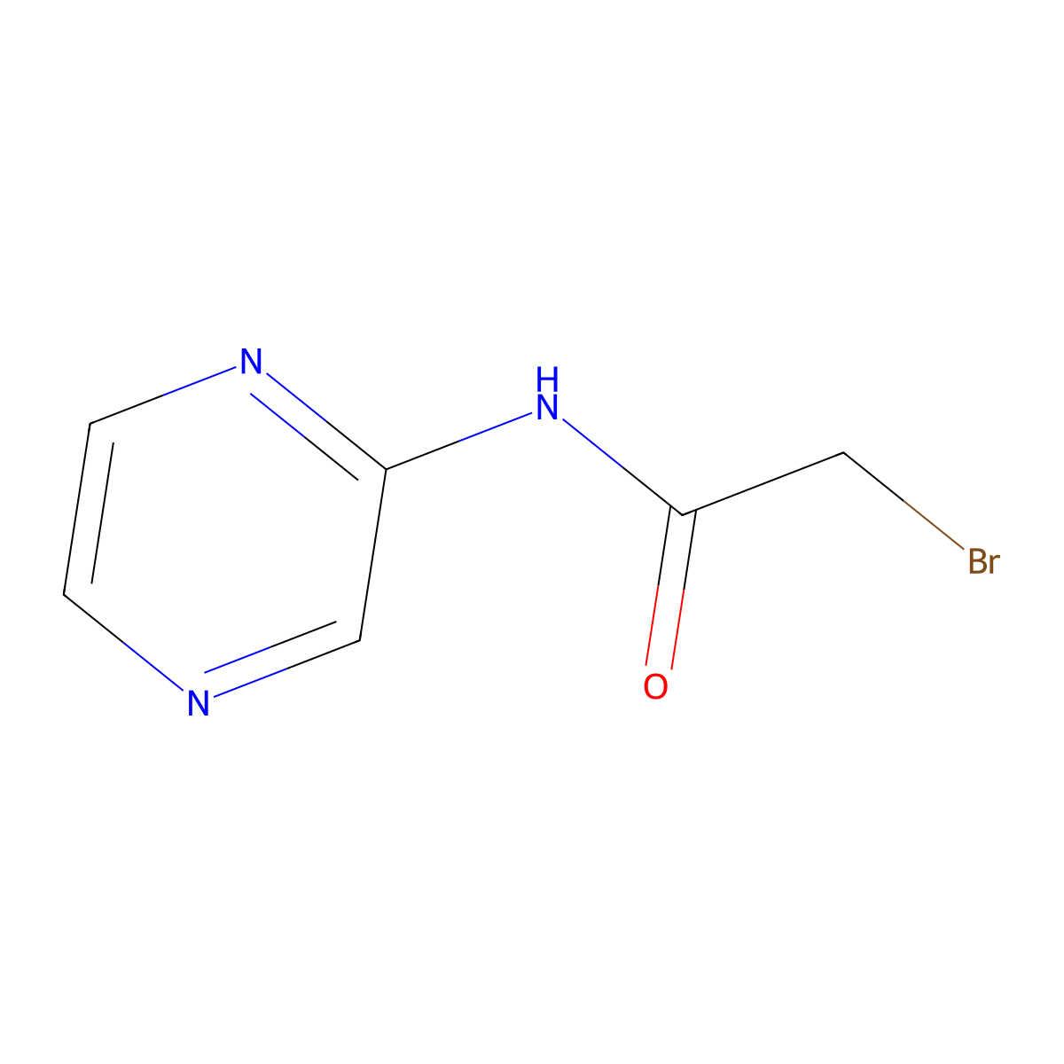 2-bromo-N-(pyrazin-2-yl)acetamide molecular structure, CAS 787628-96-0