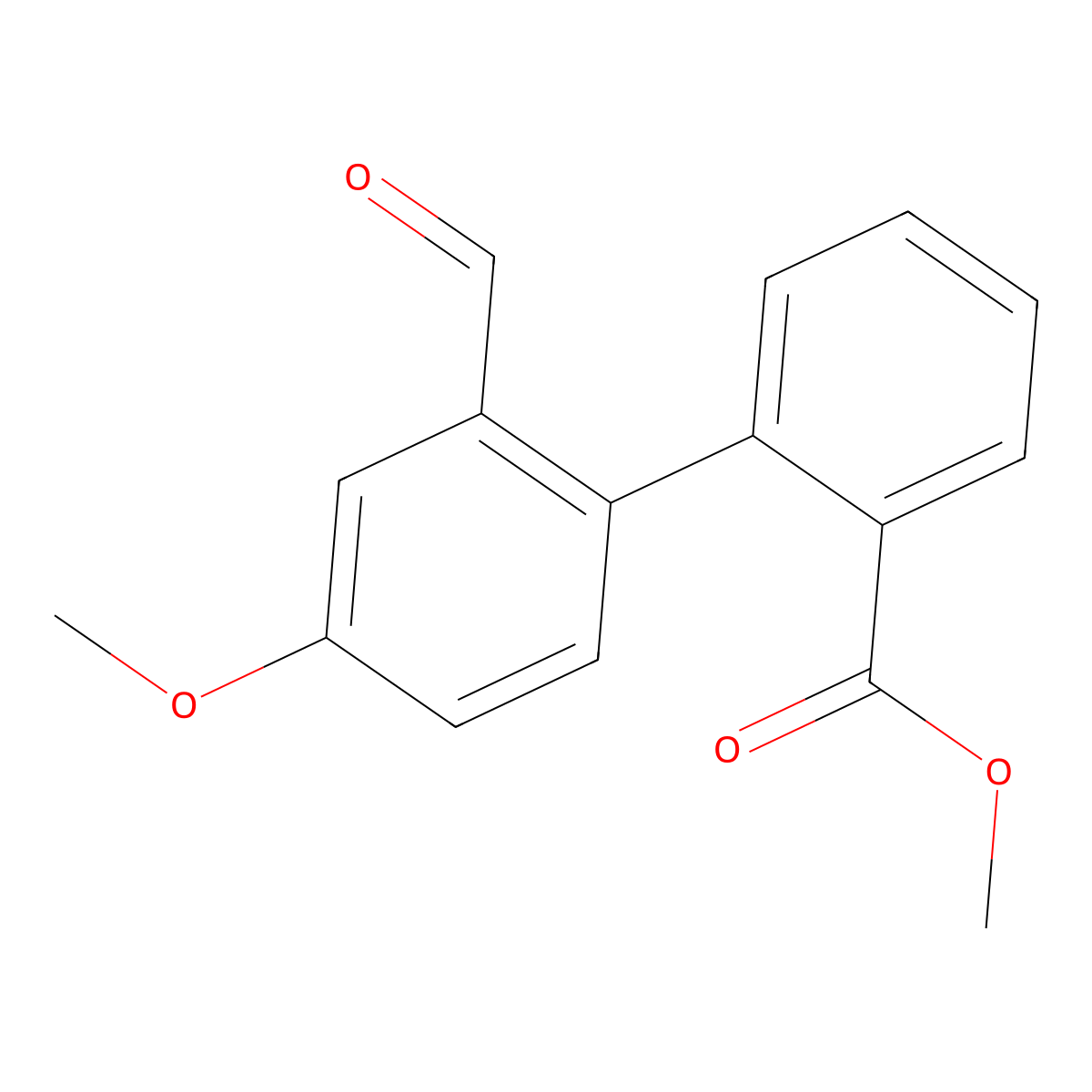 Methyl 2-(2'-formyl-4'-methoxyphenyl)benzoate molecular structure, CAS 787631-54-3