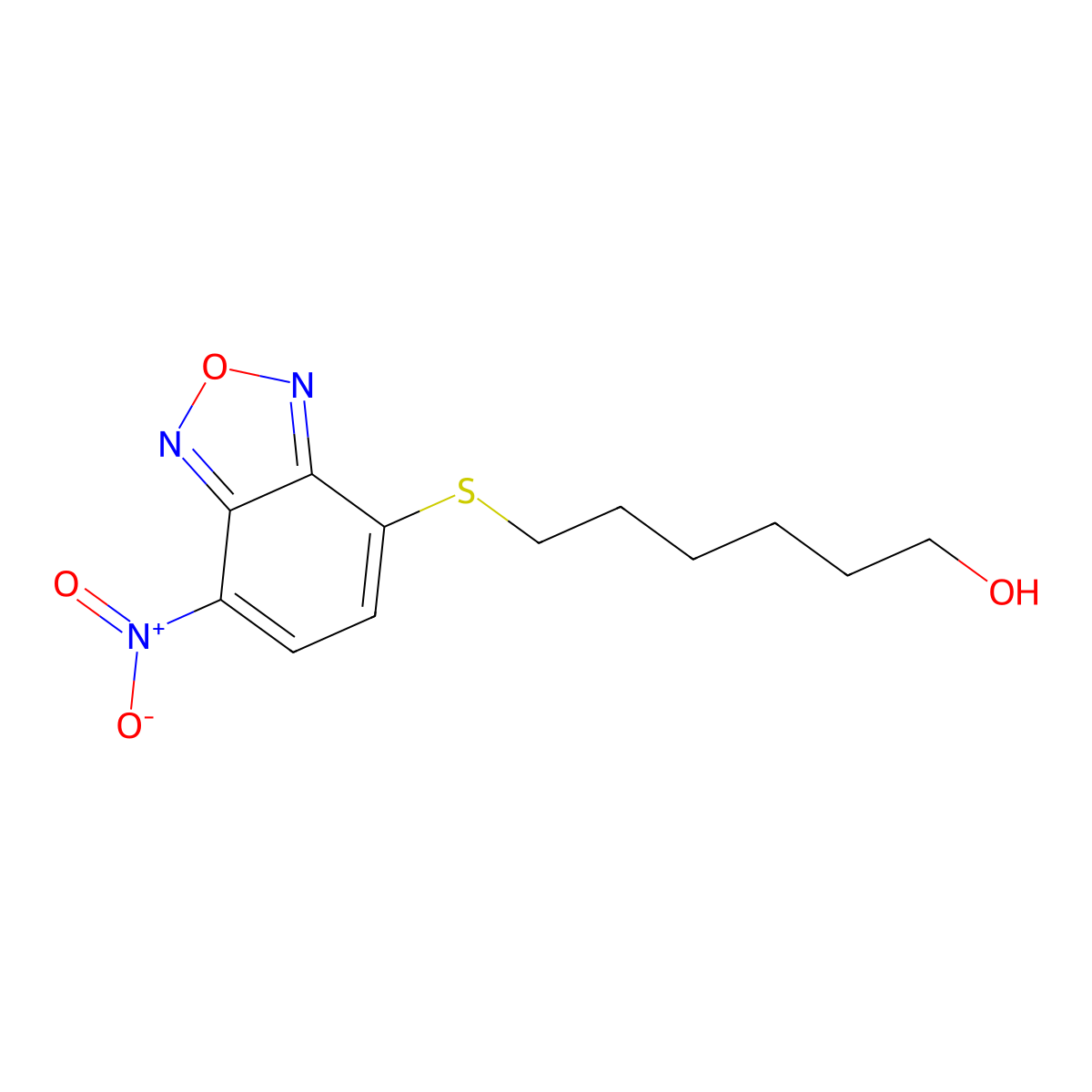 6-(7-Nitro-2,1,3-benzoxadiazol-4-ylthio)hexanol molecular structure, CAS 787634-60-0