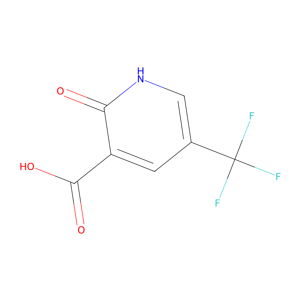 2-Oxo-5-(trifluoromethyl)-1,2-dihydropyridine-3-carboxylic acid molecular structure, CAS 787640-16-8
