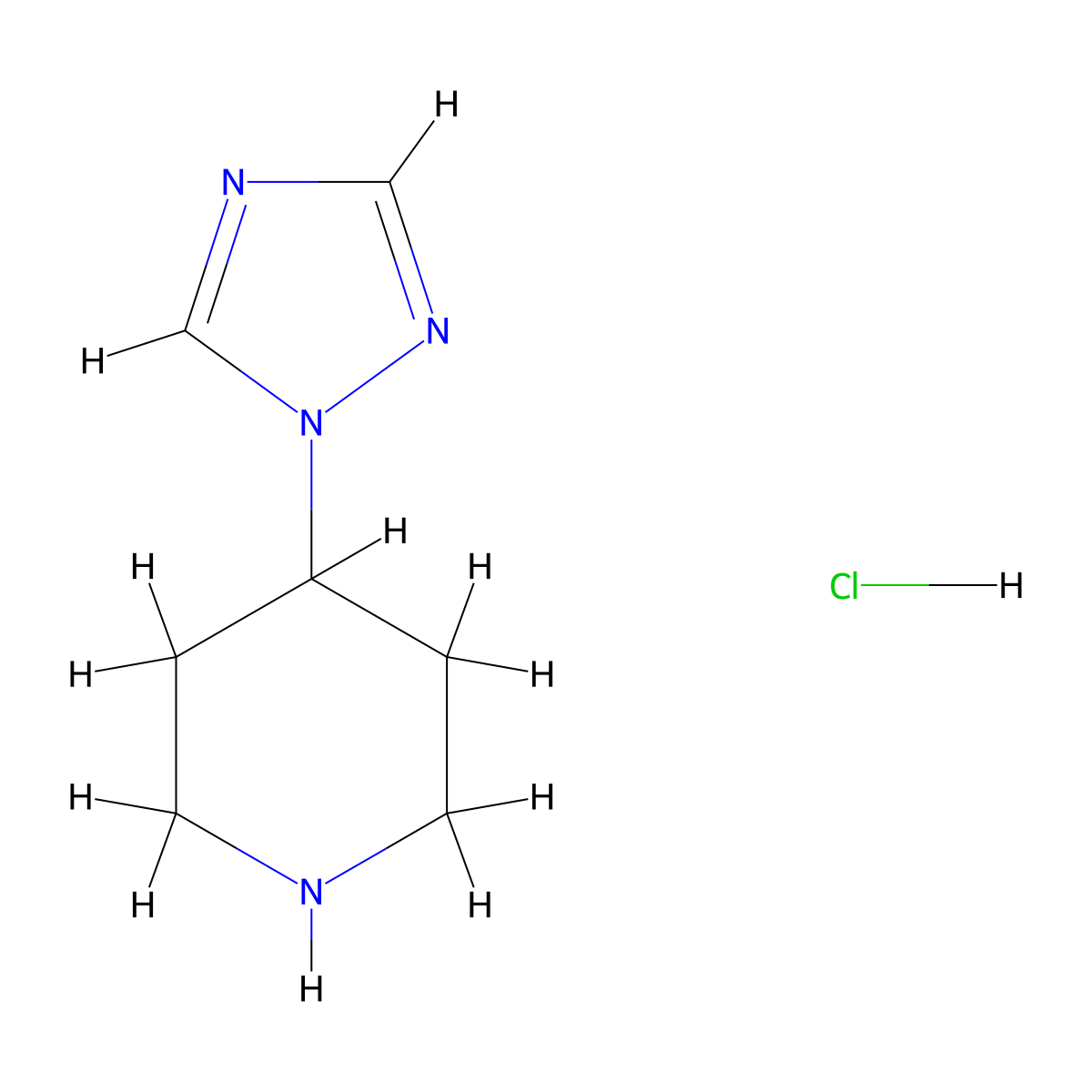 4-(1H-1,2,4-triazol-1-yl)piperidine hydrochloride molecular structure, CAS 787640-25-9