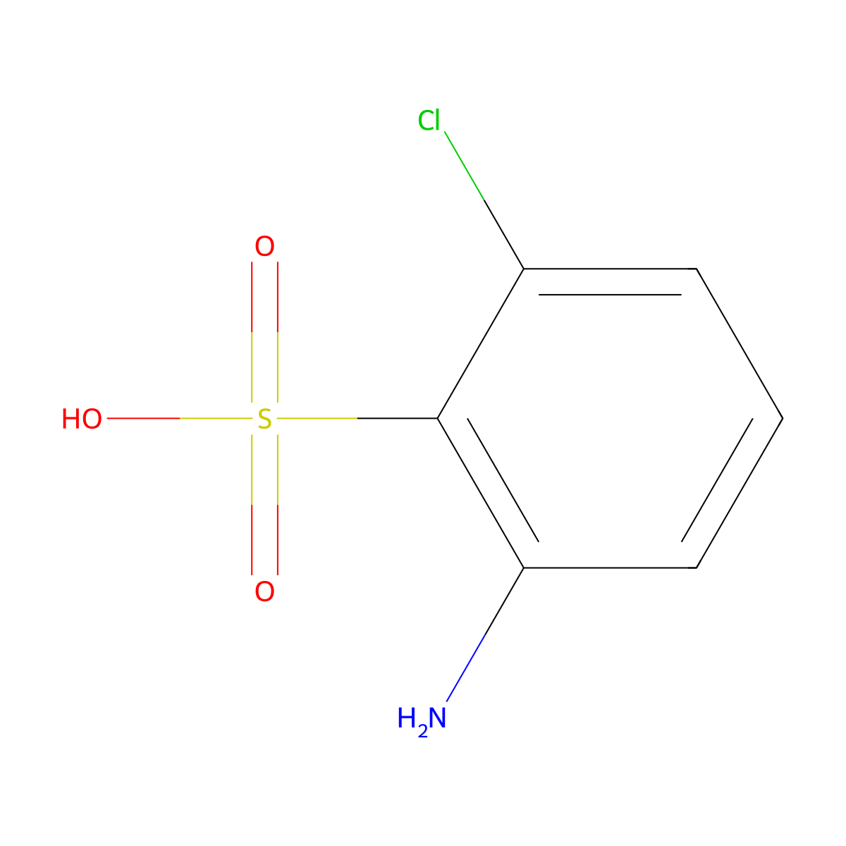 2-Amino-6-chlorobenzene-1-sulfonic acid molecular structure, CAS 78767-43-8