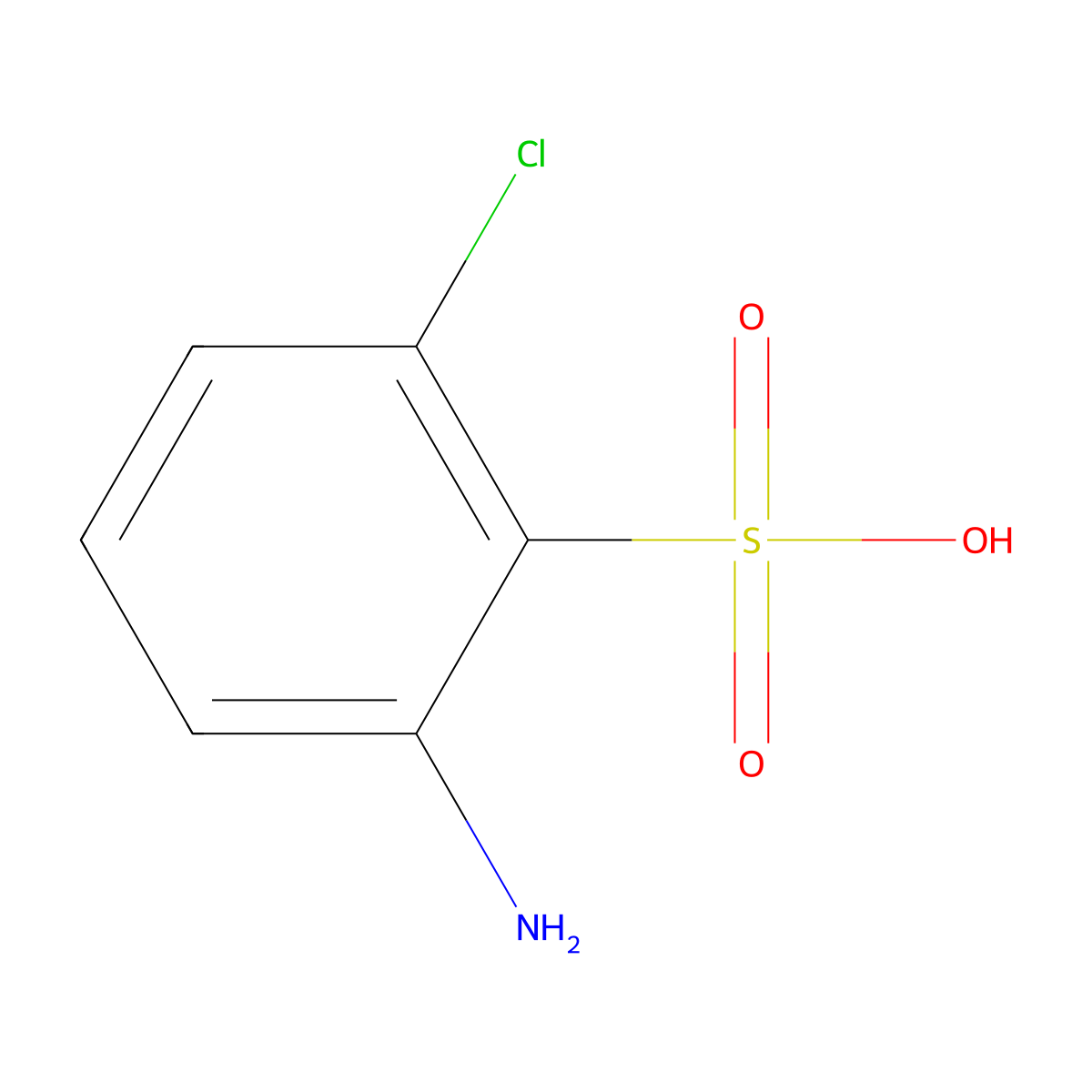 2-Amino-6-chlorobenzene-1-sulfonic acid molecular structure, CAS 78767-43-8