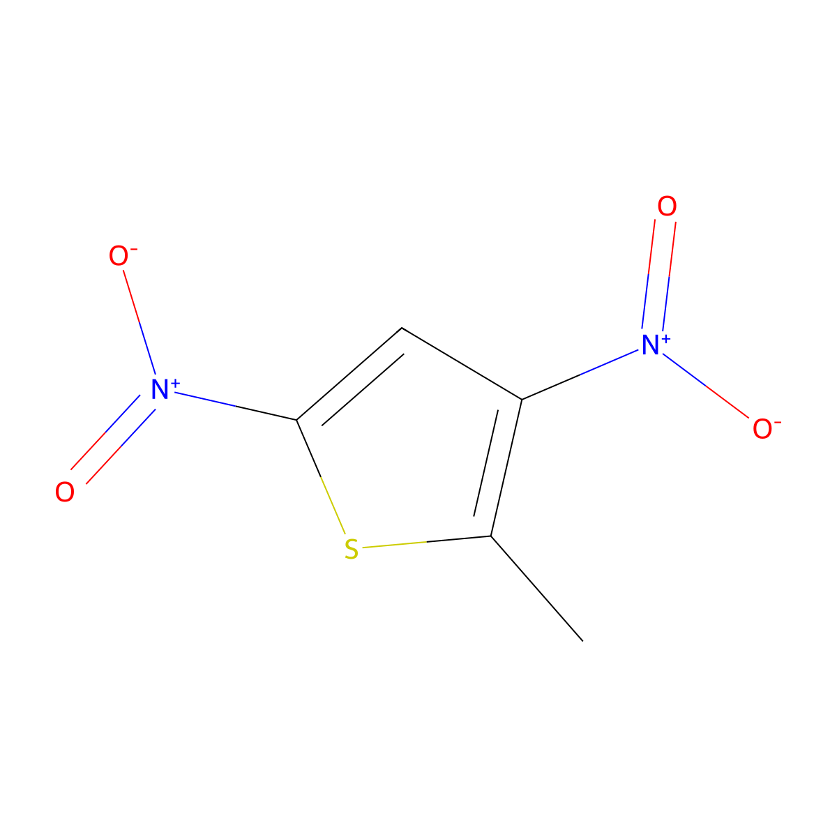 2-Methyl-3,5-dinitrothiophene molecular structure, CAS 78771-28-5
