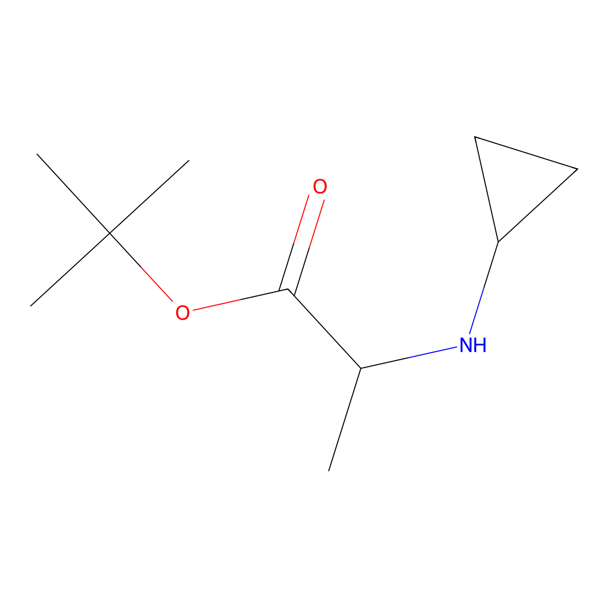 Tert-butyl 2-(cyclopropylamino)propanoate molecular structure, CAS 78773-77-0
