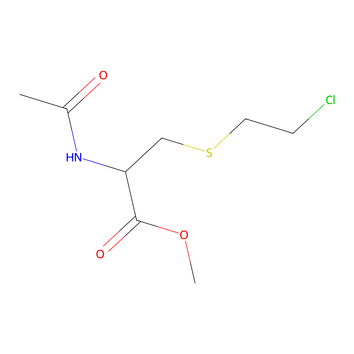 N-Acetyl-S-2-chloroethyl-L-cysteine methyl ester molecular structure, CAS 78774-17-1