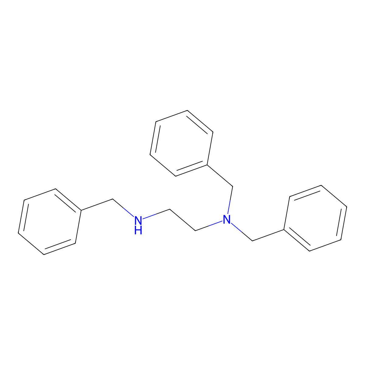 N,N,N'-Tribenzyl-ethane-1,2-diamine molecular structure, CAS 78774-31-9