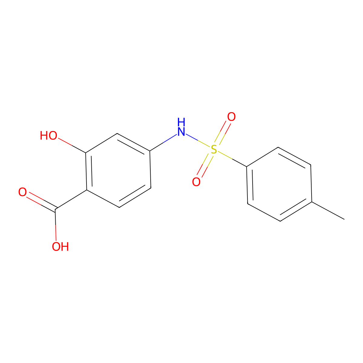 2-Hydroxy-4-{[(4-methylphenyl)sulfonyl]amino}benzoic acid molecular structure, CAS 78775-31-2