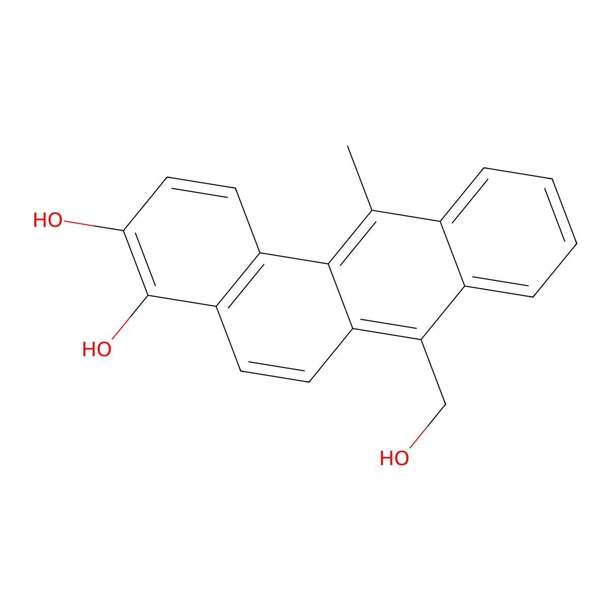 BENZ(a)ANTHRACENE-3,4-DIOL, 7-(HYDROXYMETHYL)-12-METHYL- molecular structure, CAS 78776-41-7