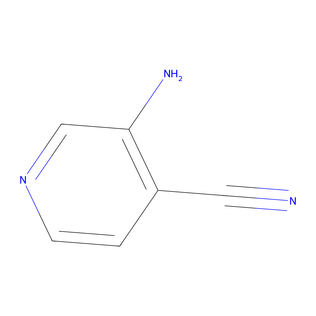 3-Aminopyridine-4-carbonitrile molecular structure, CAS 78790-79-1