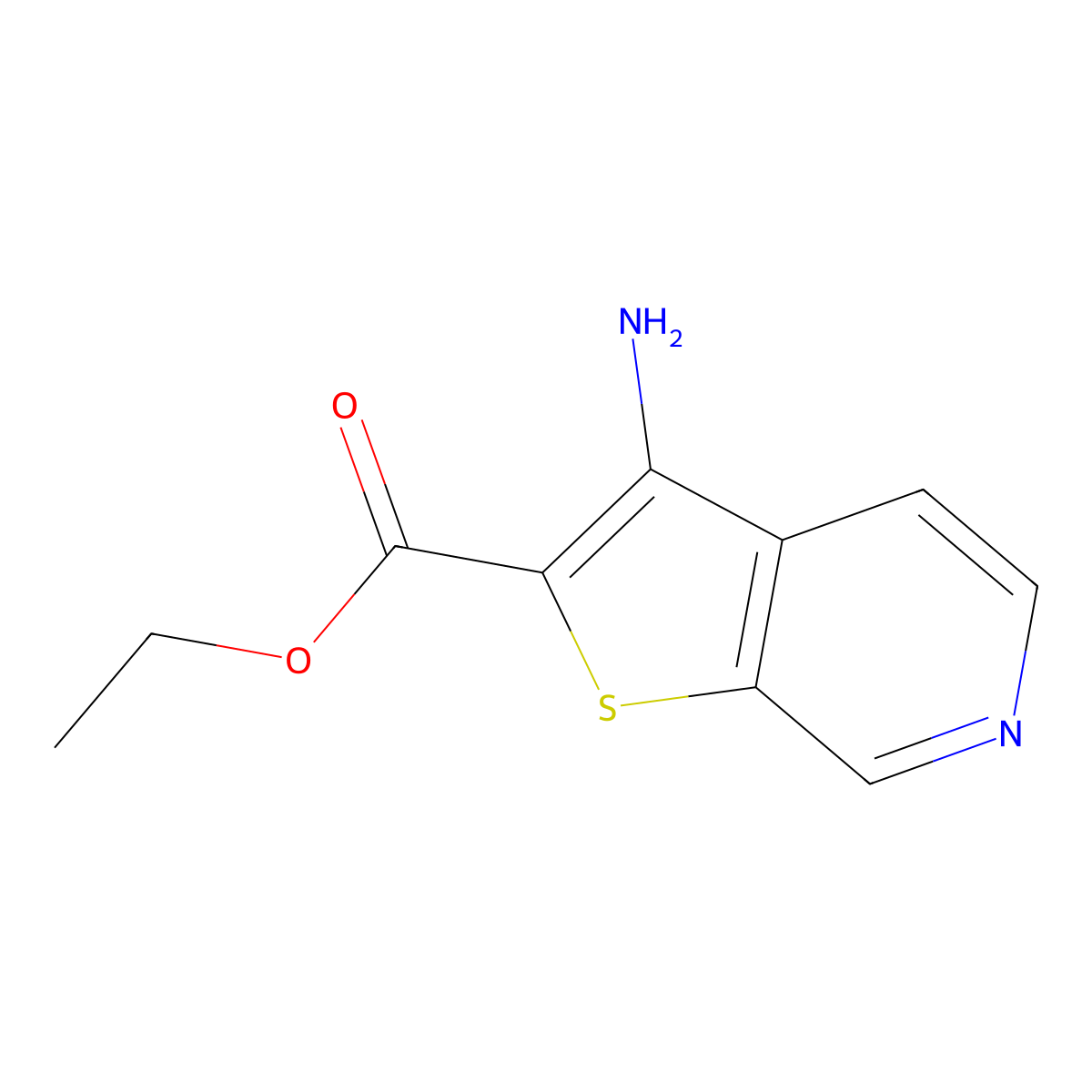 Ethyl 3-aminothieno[2,3-c]pyridine-2-carboxylate molecular structure, CAS 78790-83-7