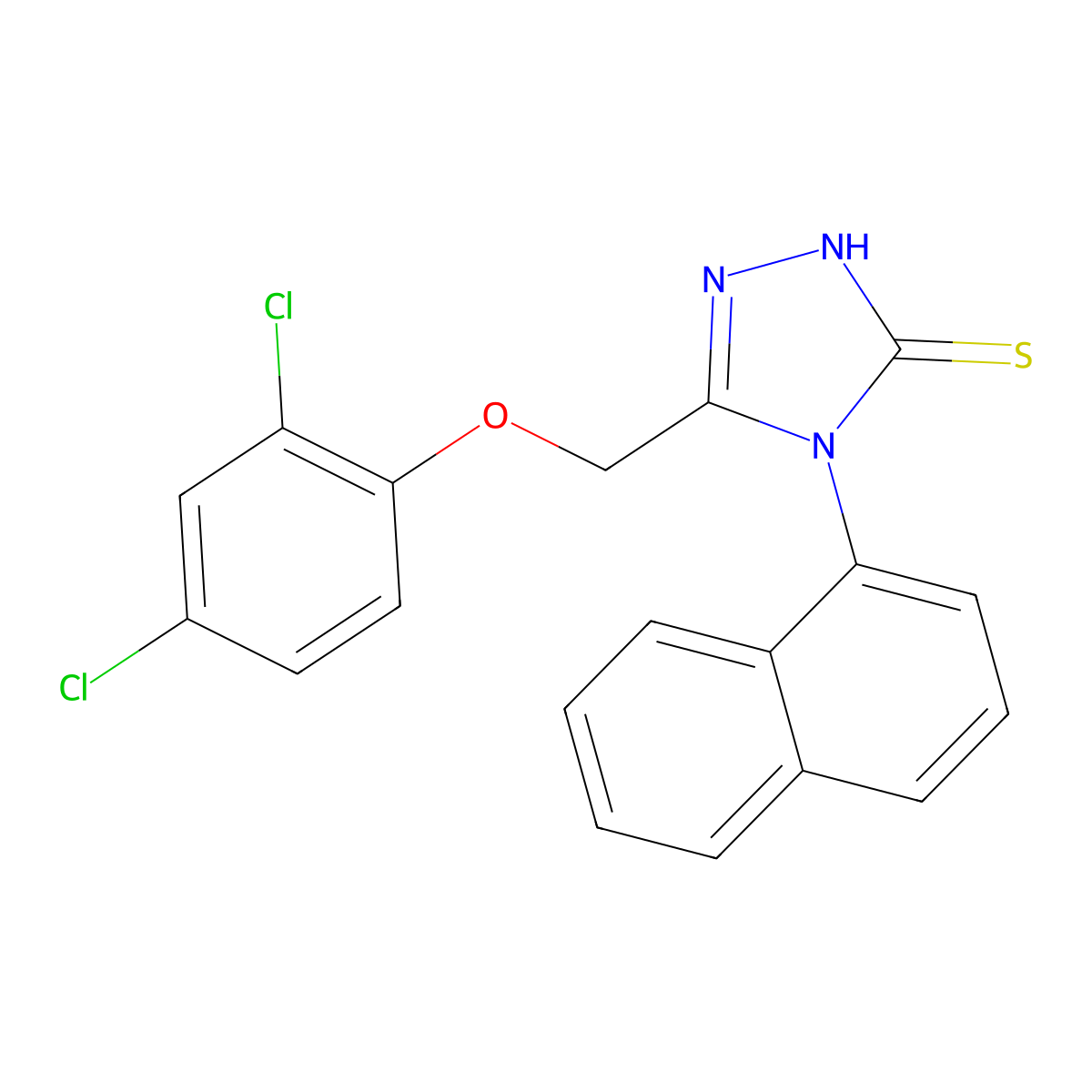 3-[(2,4-dichlorophenoxy)methyl]-4-naphthalen-1-yl-1H-1,2,4-triazole-5-thione molecular structure, CAS 78794-16-8