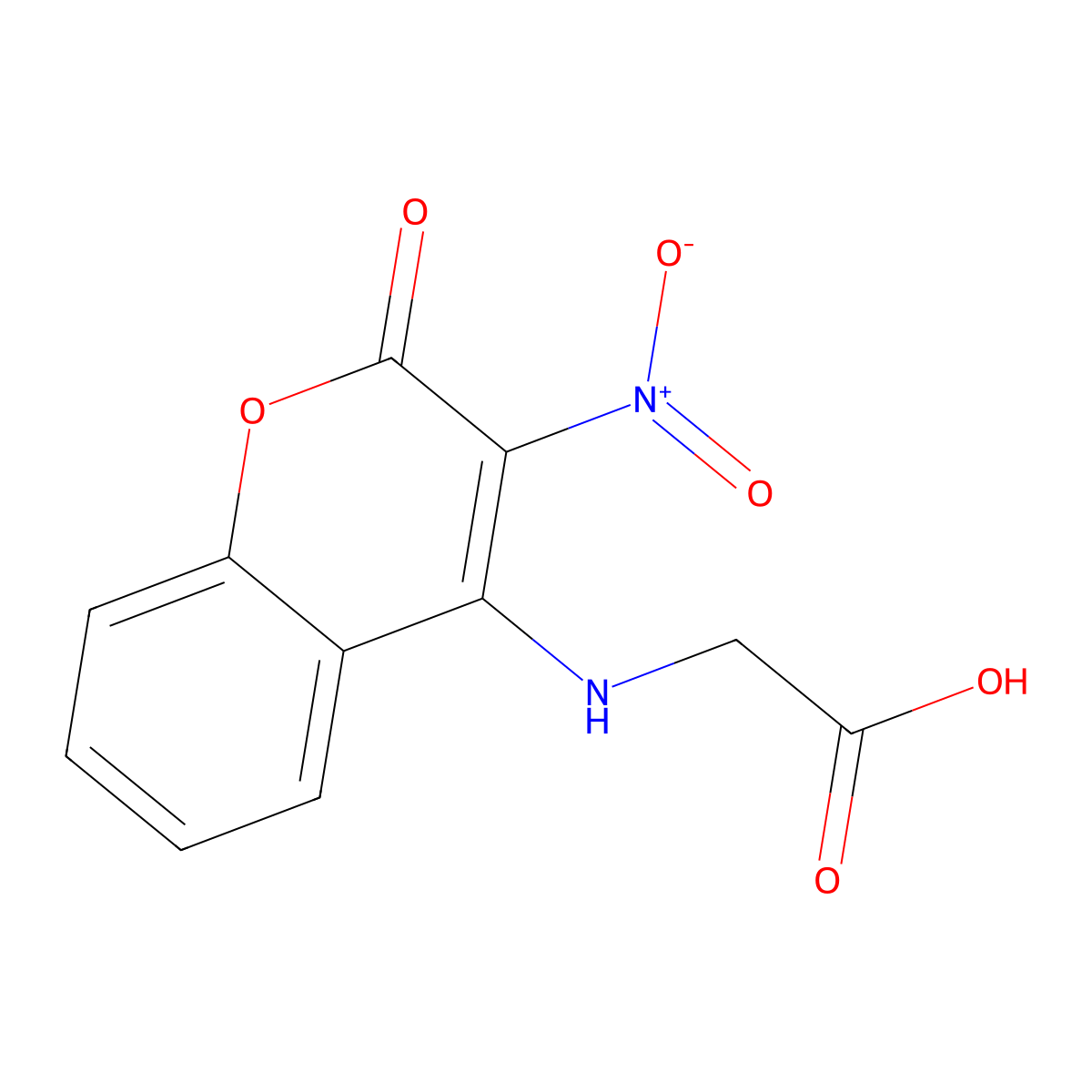 (3-Nitro-2-oxo-2H-chromen-4-ylamino)-acetic acid molecular structure, CAS 78795-04-7