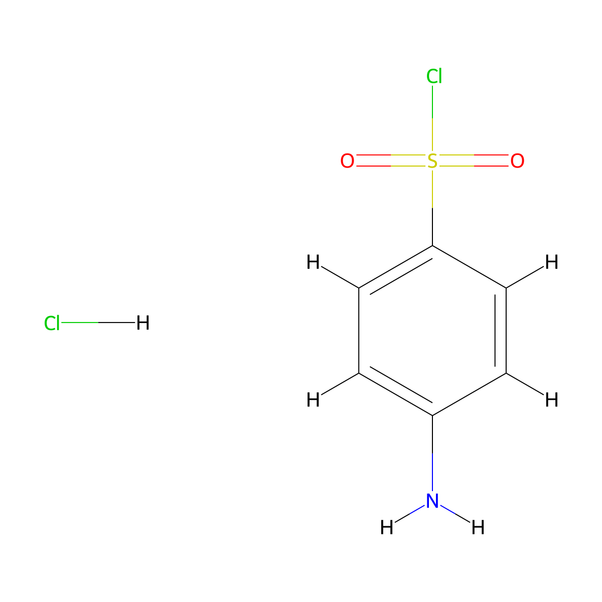 4-Aminobenzene-1-sulfonyl chloride hydrochloride molecular structure, CAS 78798-60-4